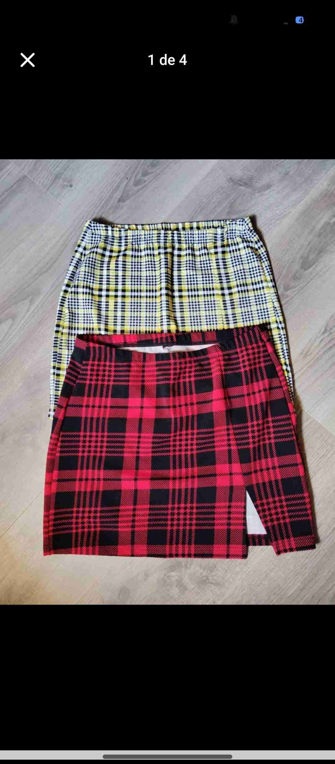 Falda escocesa amarilla y roja - miniatura 1