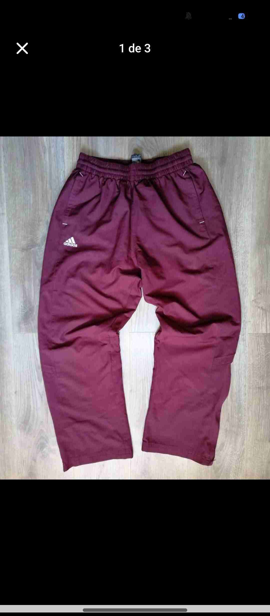 Pantalones deportivos burdeos Adidas - miniatura 1