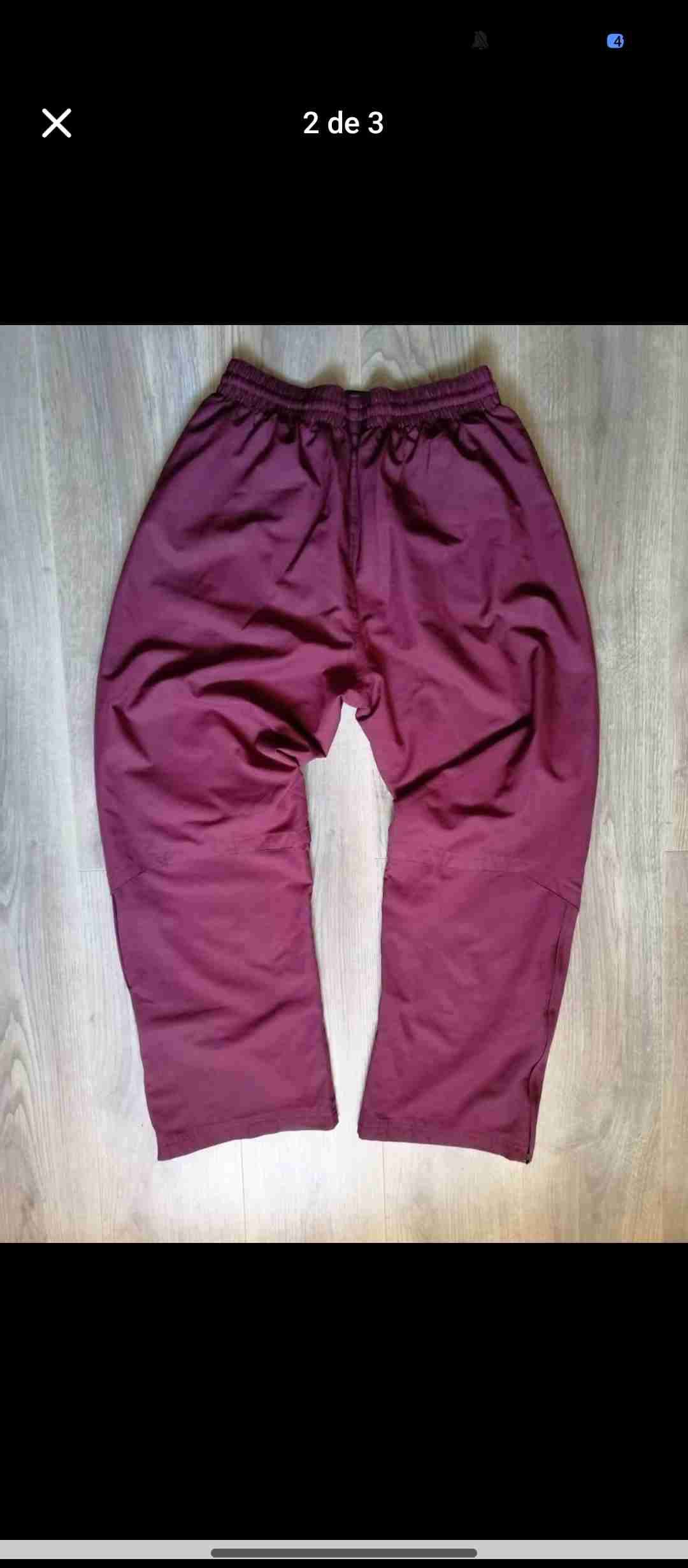 Pantalones deportivos burdeos Adidas - miniatura 2