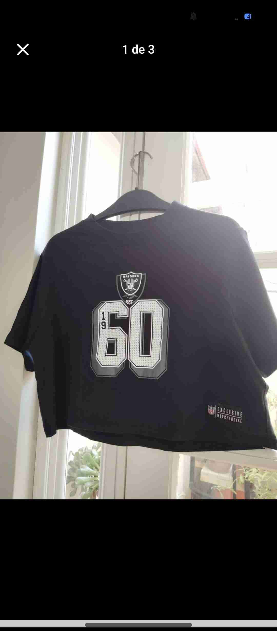 Polera negra Raiders con logo - miniatura 1