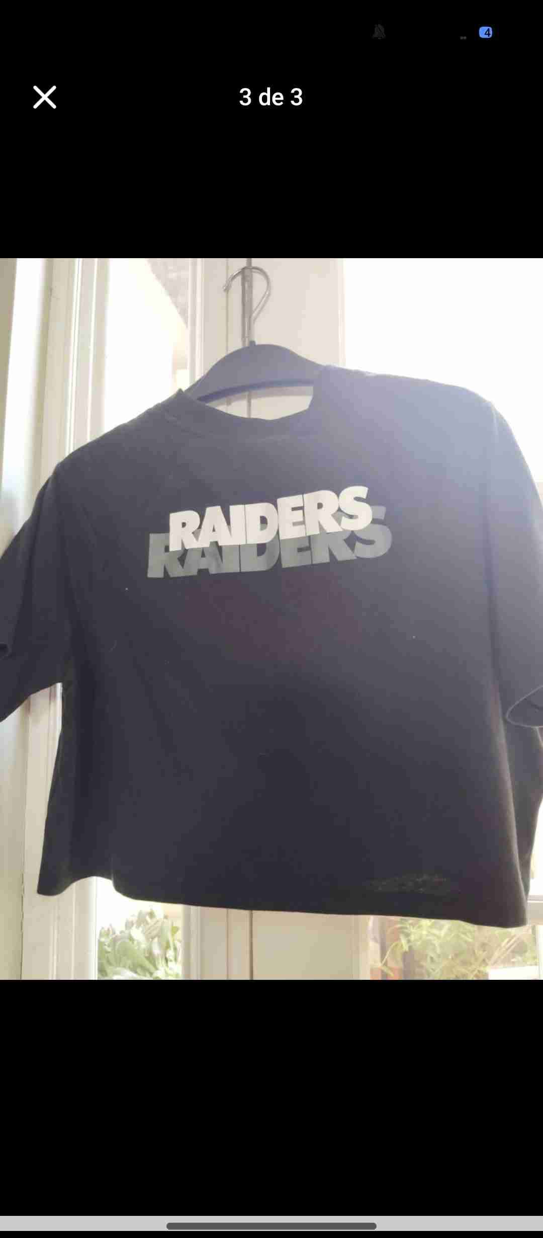 Polera negra Raiders con logo - miniatura 2