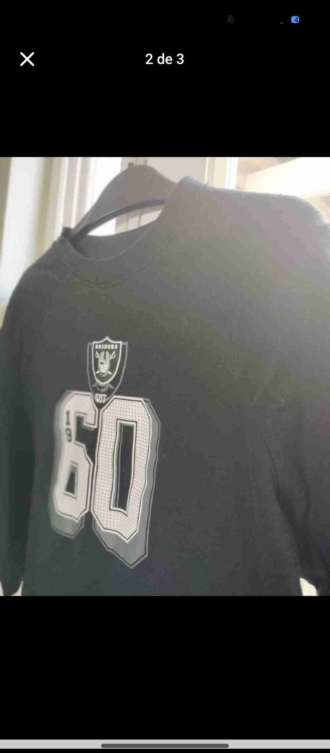 Polera negra Raiders con logo - miniatura 3