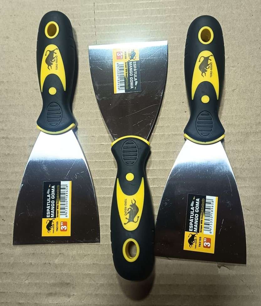 Pack 3 Espátulas Metálicas 3"  Mango de goma