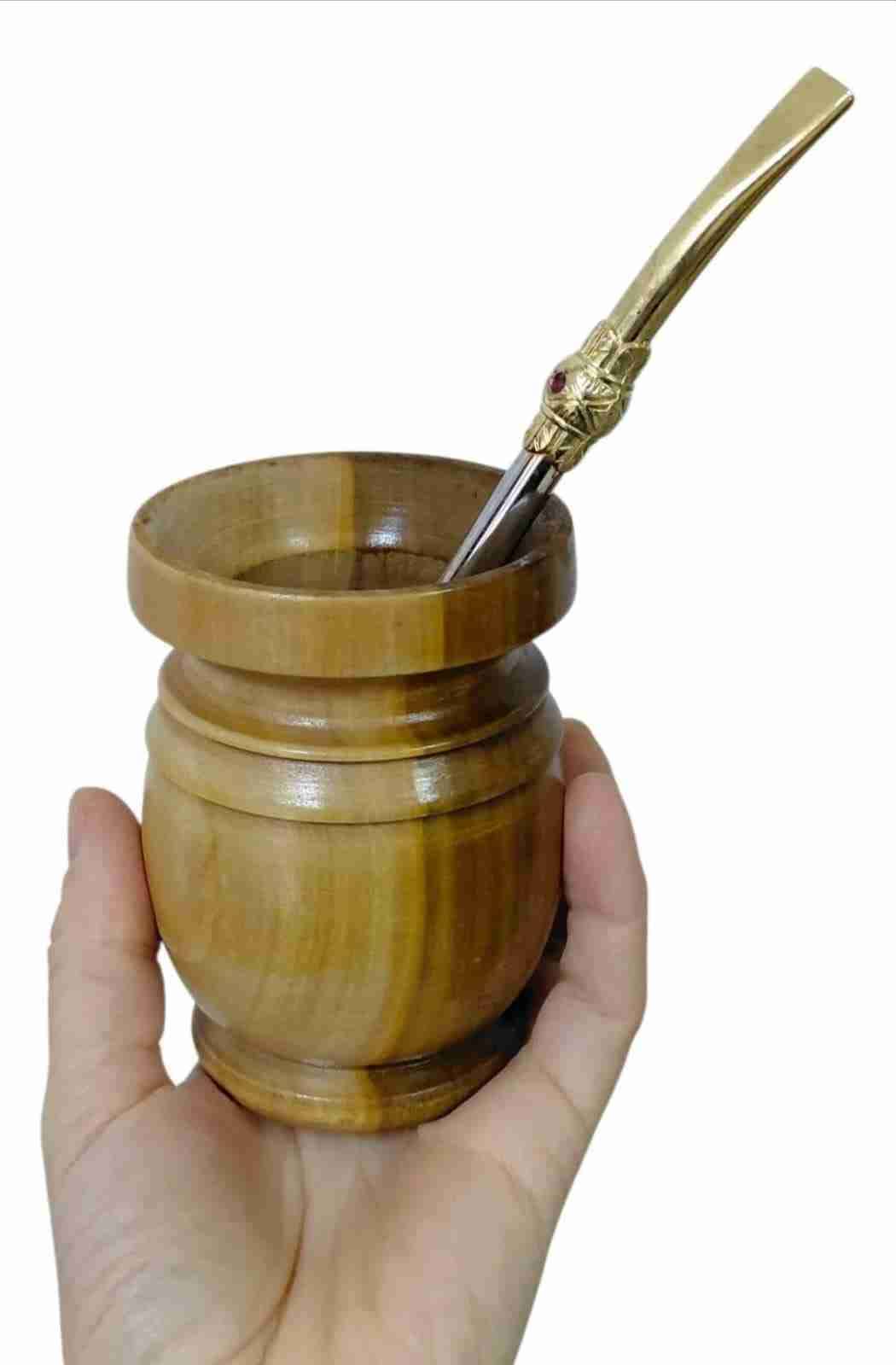 Mate de madera Palo Santo con bombilla - miniatura 2