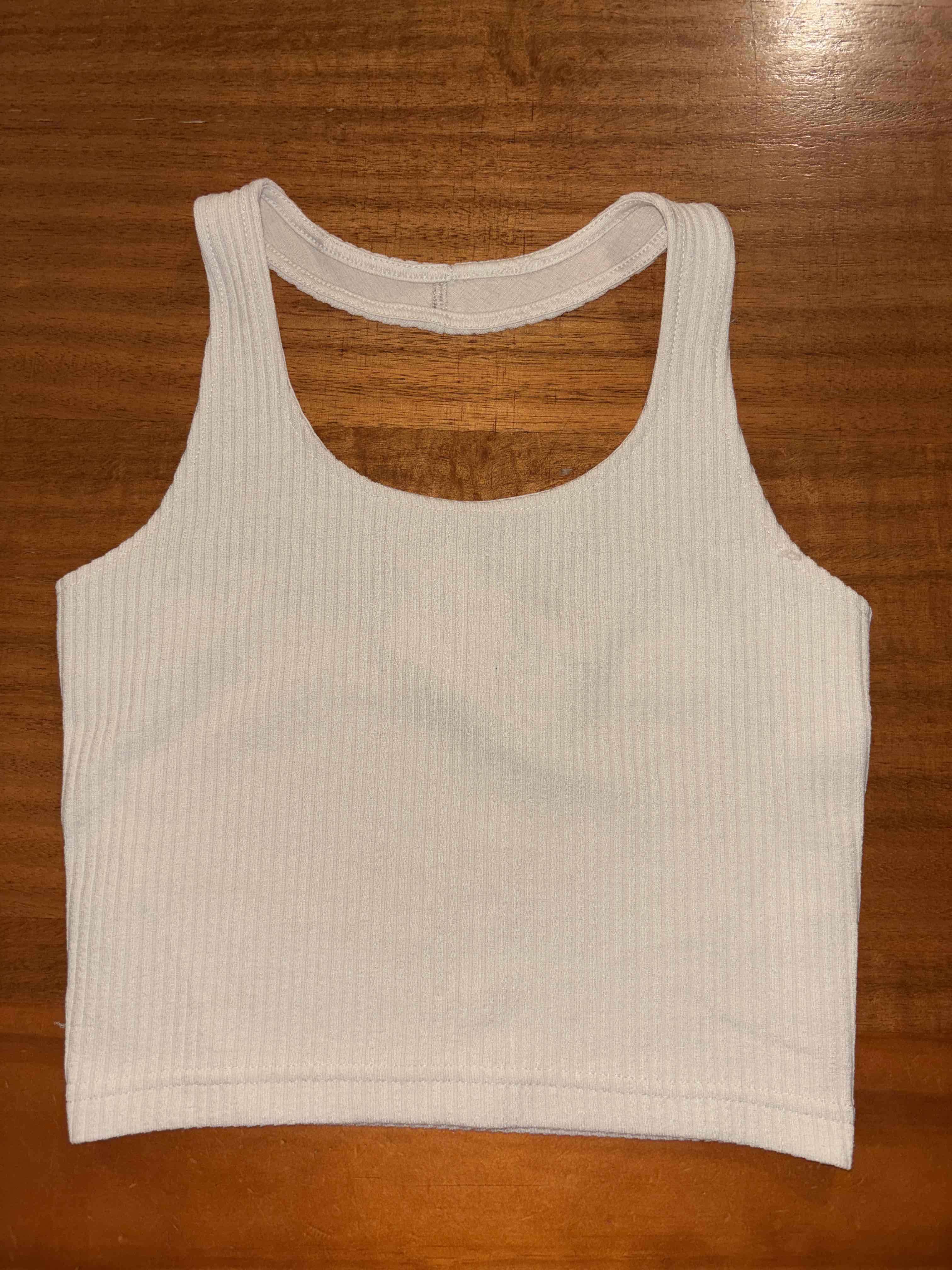 Top beige de algodón sin mangas - miniatura 1