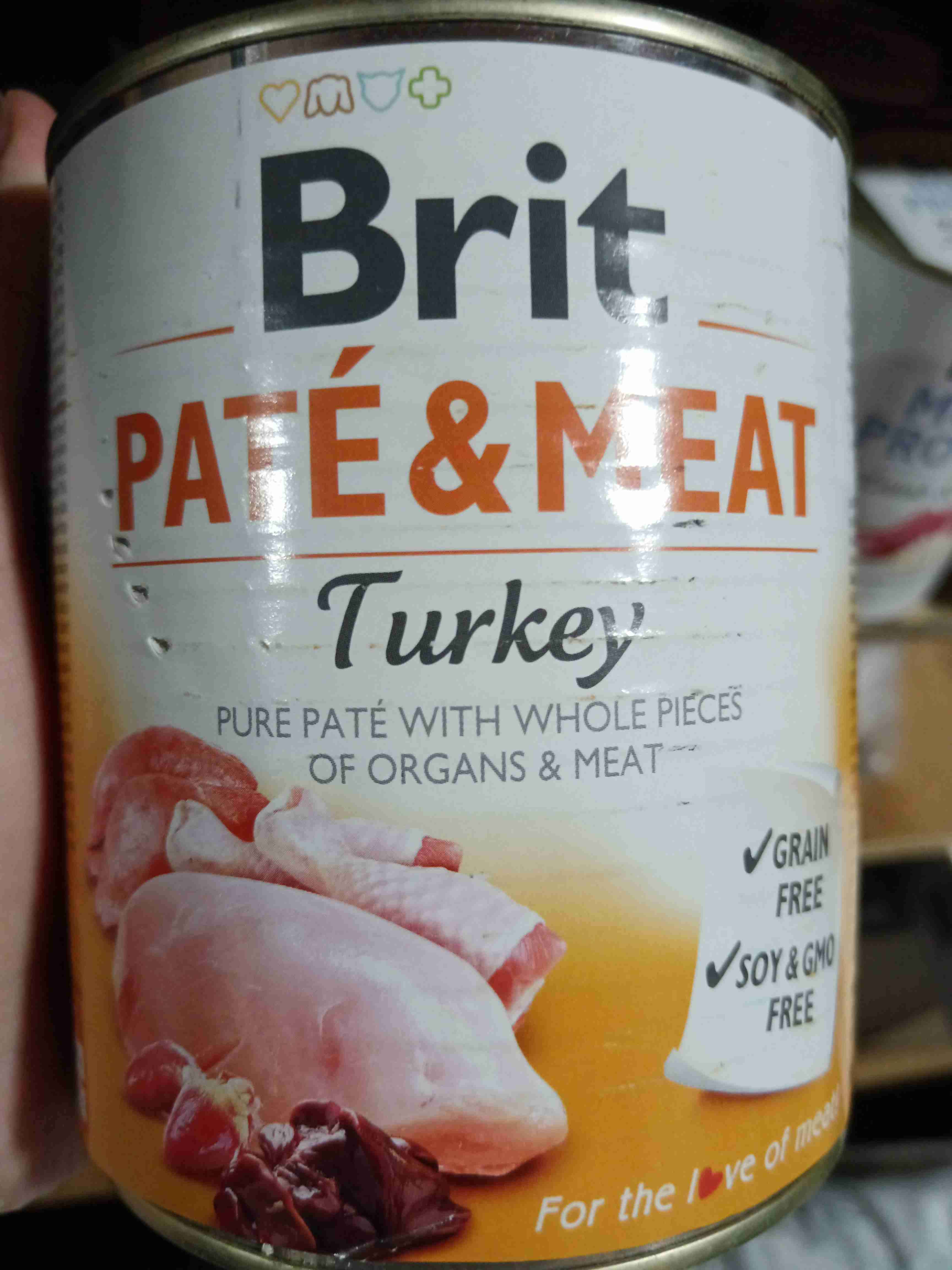 Paté de pavo Brit para mascotas 800 grs