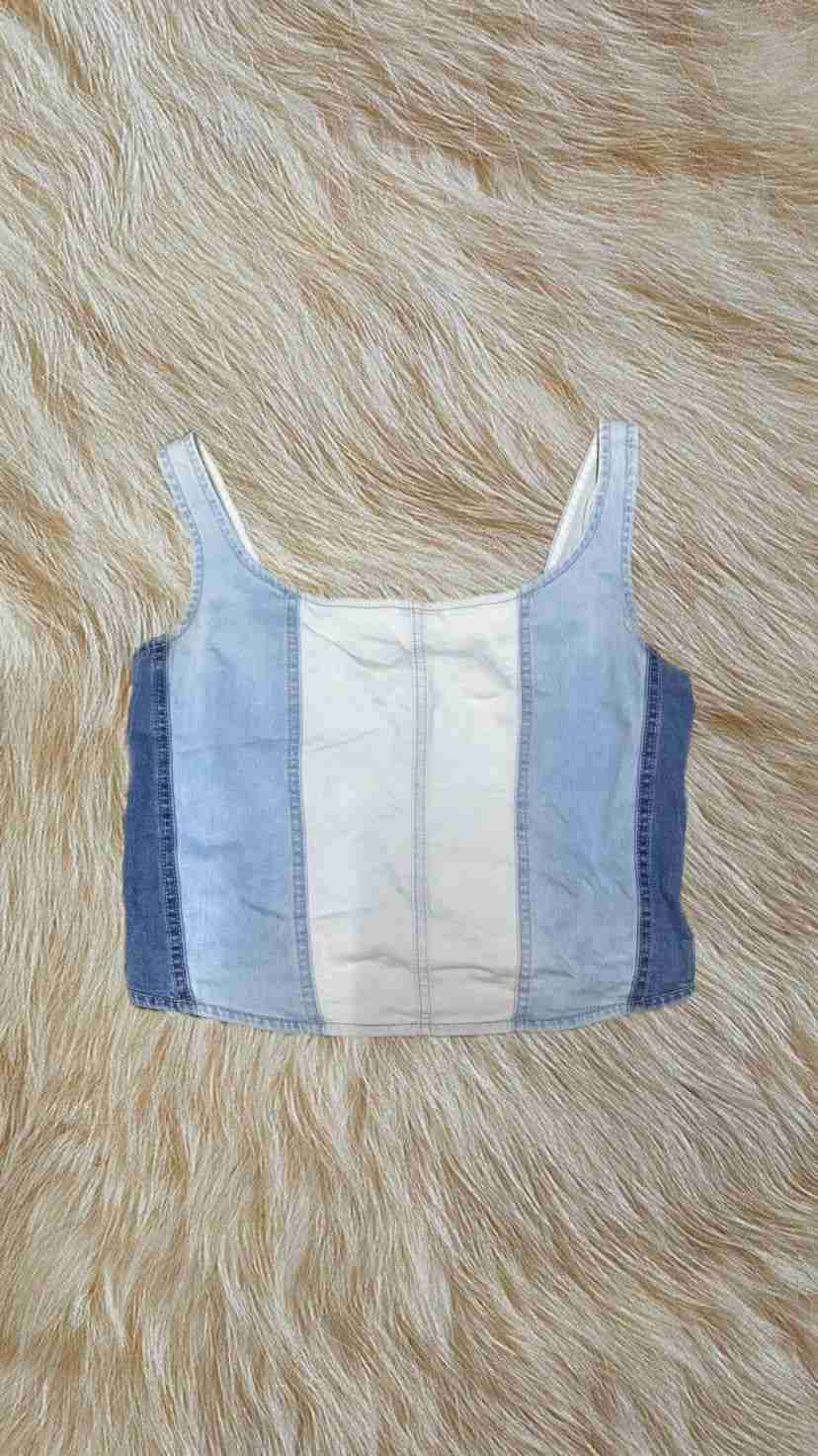 Top de mezclilla patchwork - miniatura 1