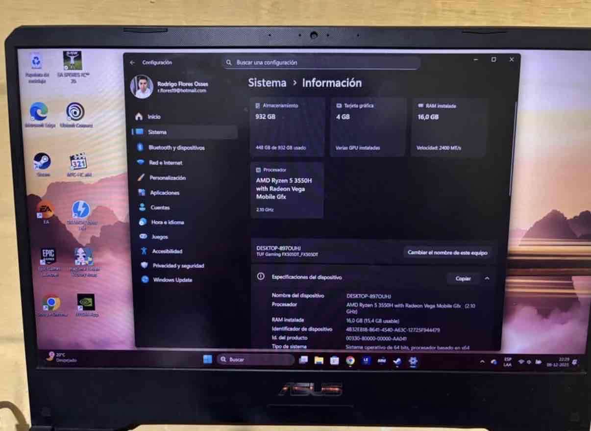 Laptop ASUS TUF Gaming - miniatura 2