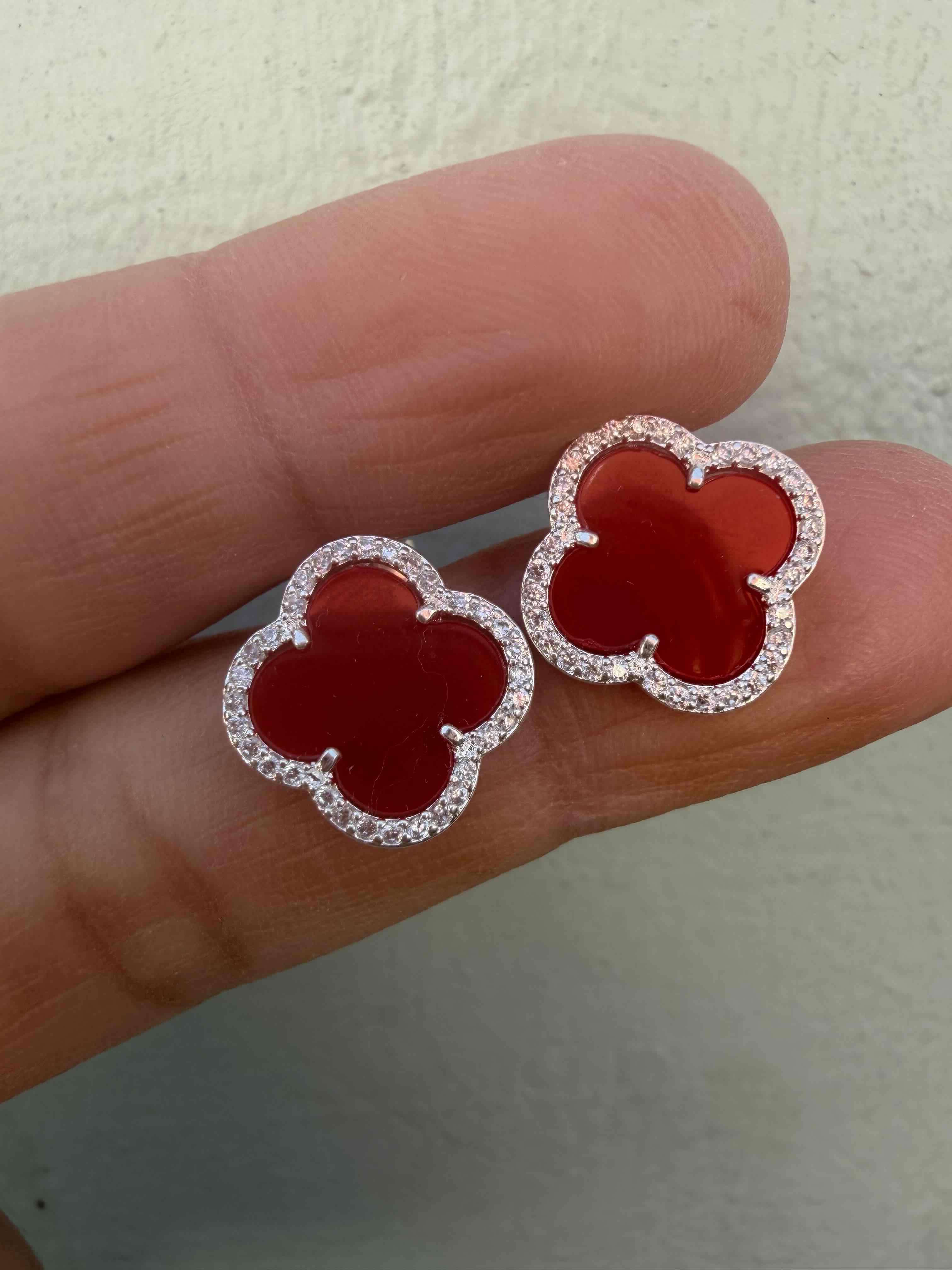 Aros rojos con incrustaciones - miniatura 2