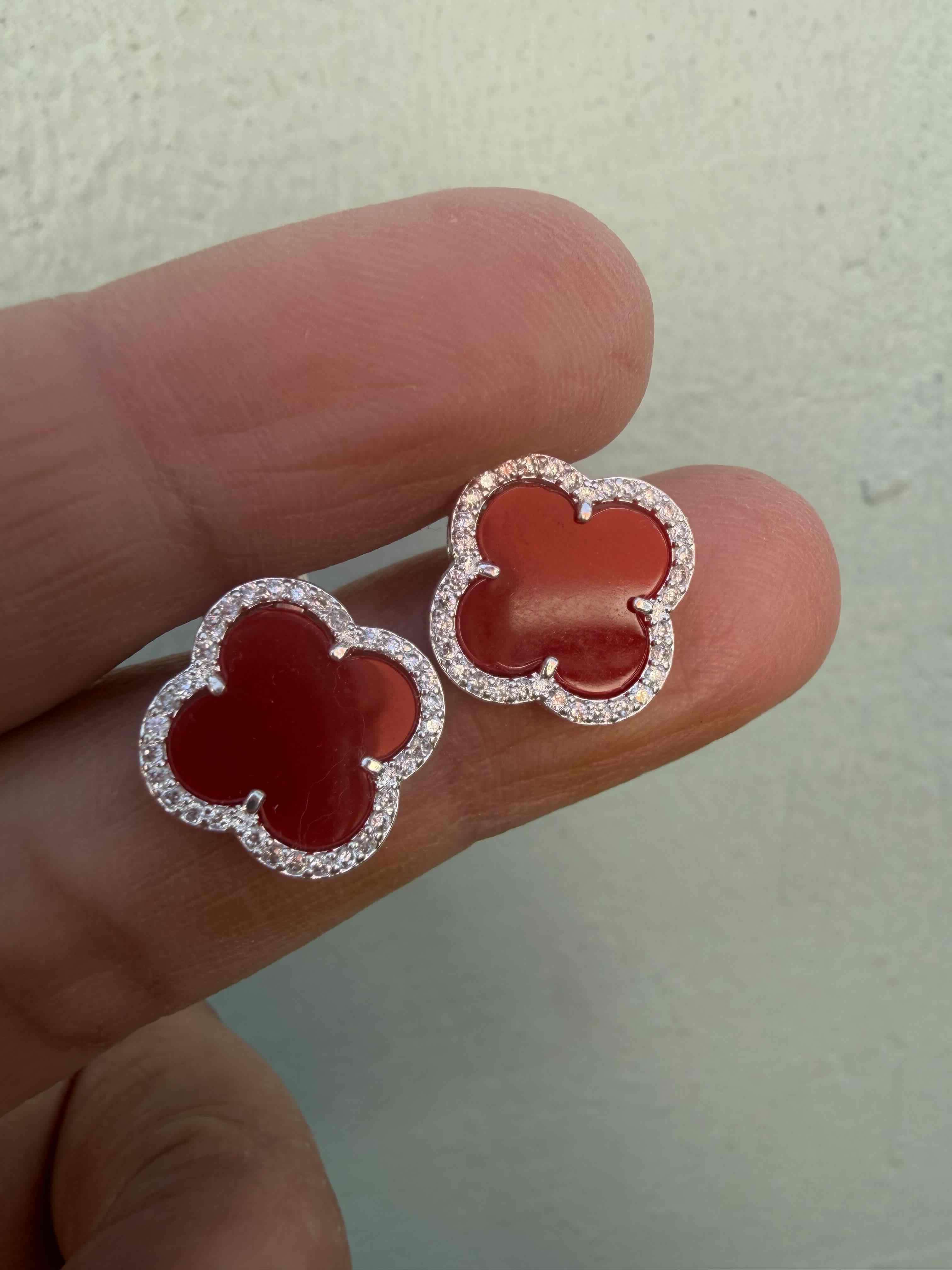 Aros rojos con incrustaciones - miniatura 3