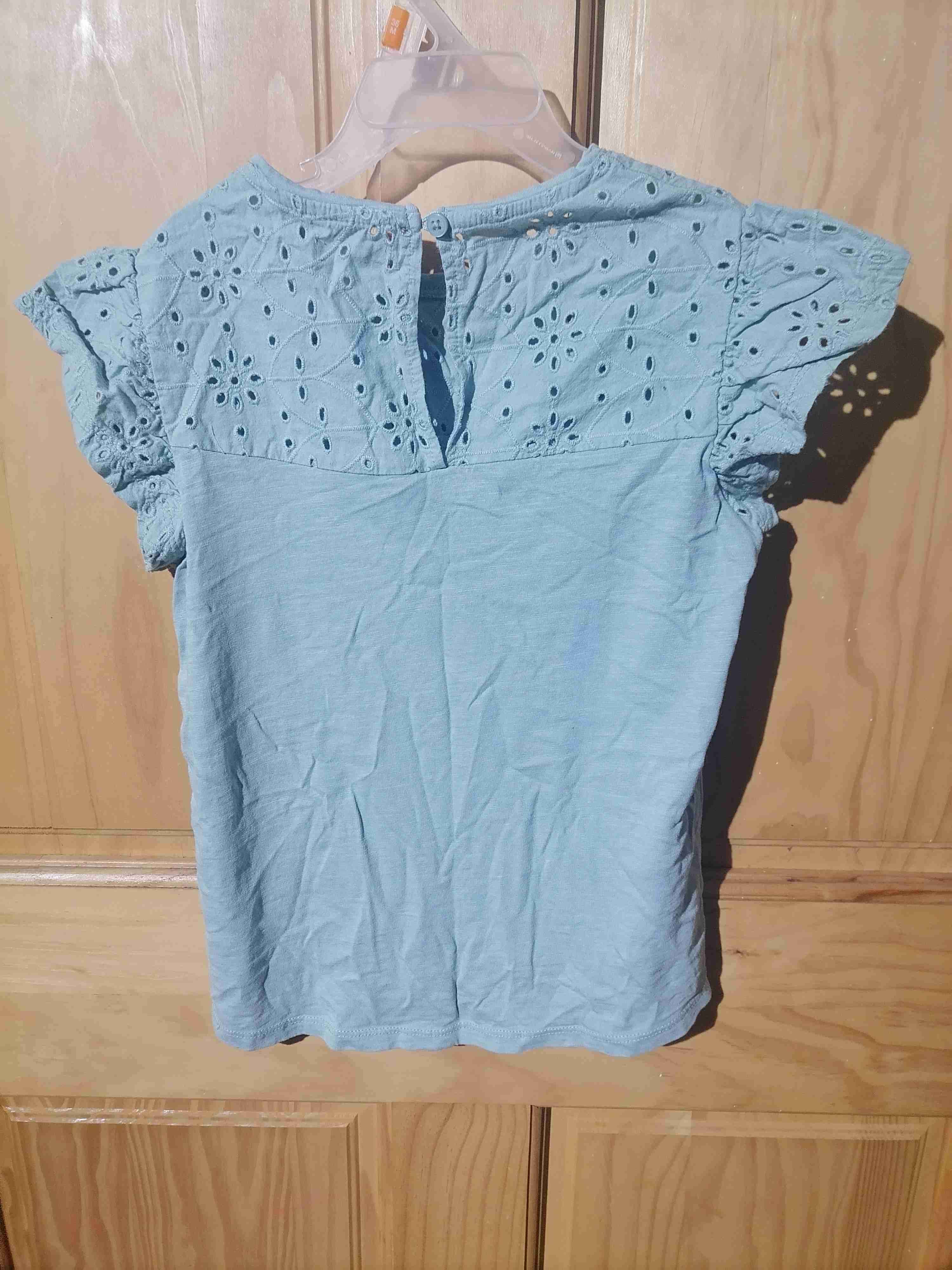 Polera turquesa con encaje - miniatura 2