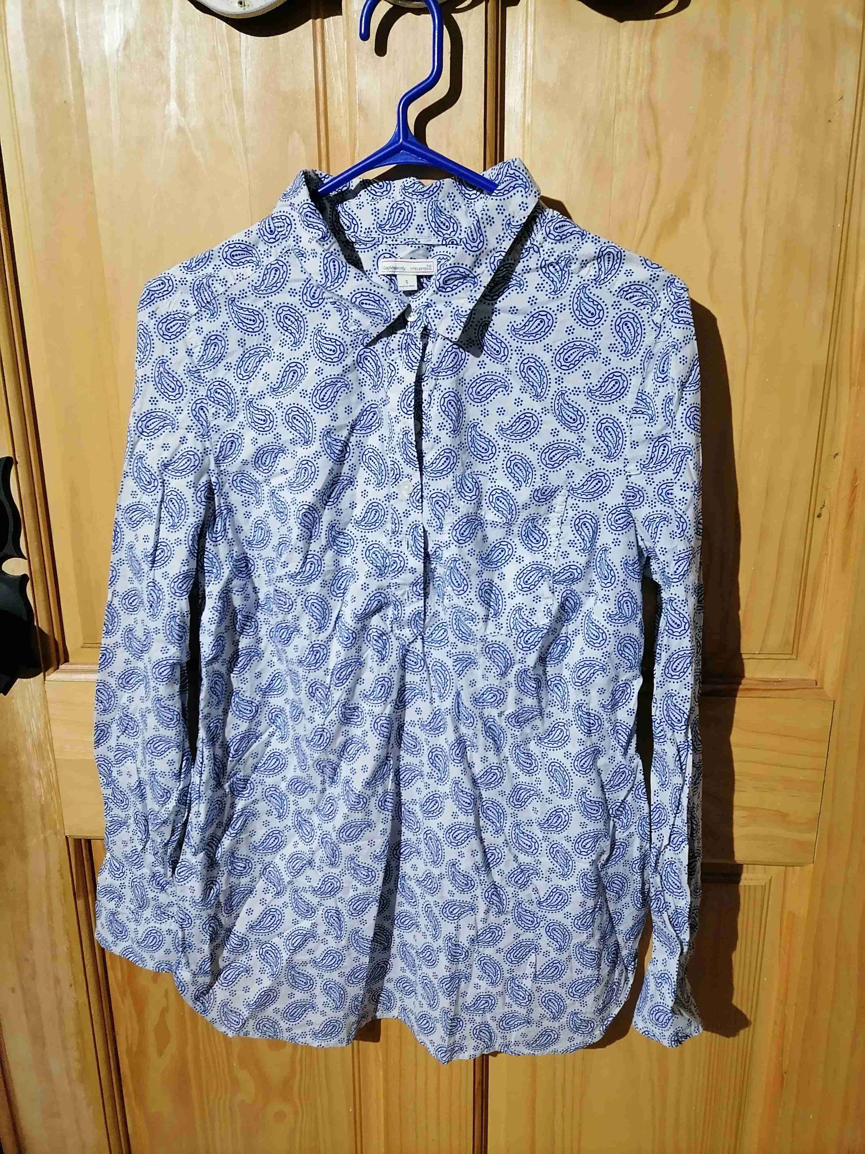 Camisa maternity azul patr3n - miniatura 2