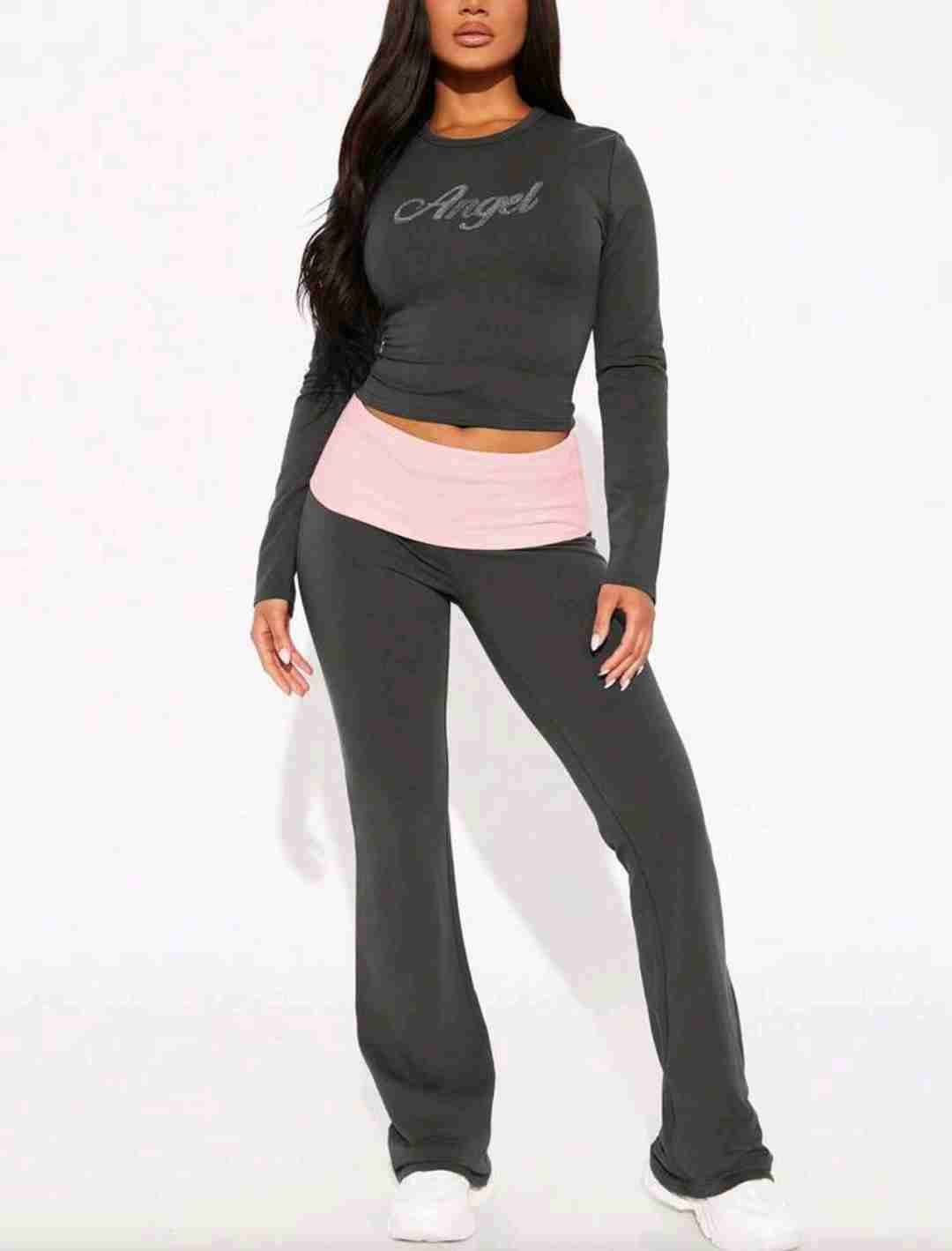 Conjunto deportivo gris y rosa - miniatura 3