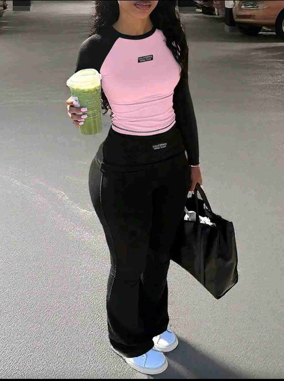 Conjunto deportivo rosa y negro - miniatura 2