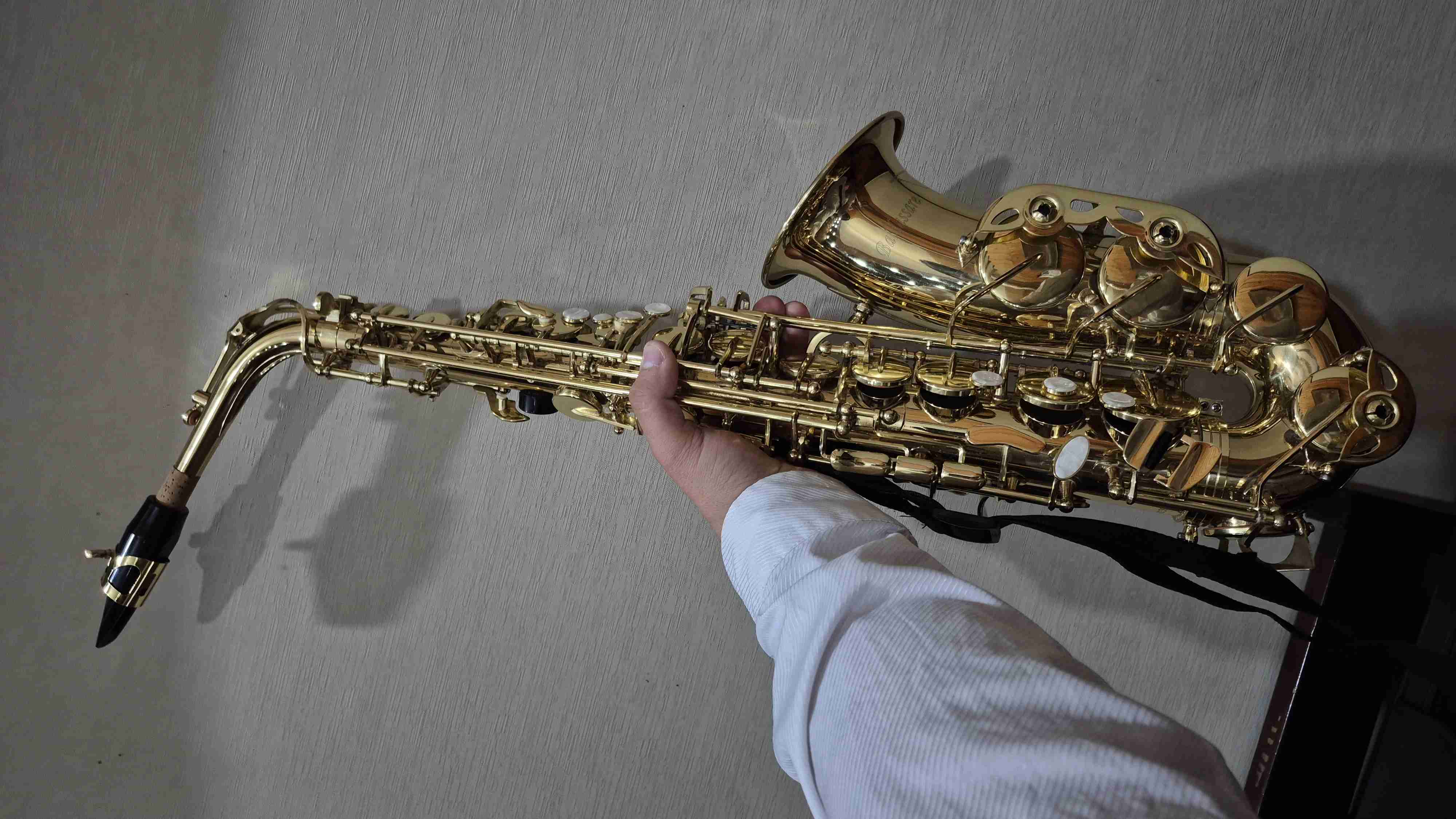 Saxofón alto dorado con estuche - miniatura 3