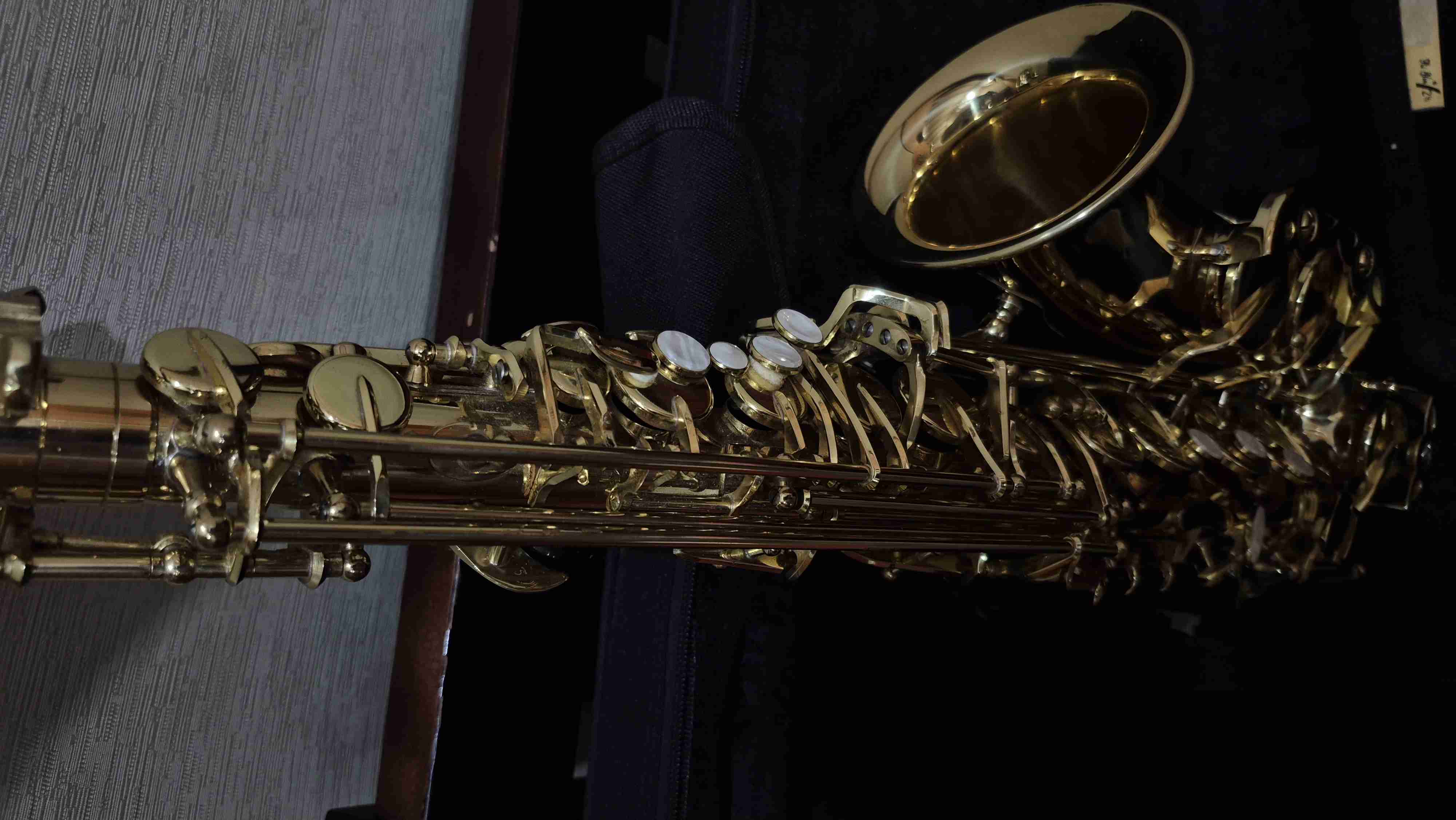 Saxofón alto dorado con estuche - miniatura 4