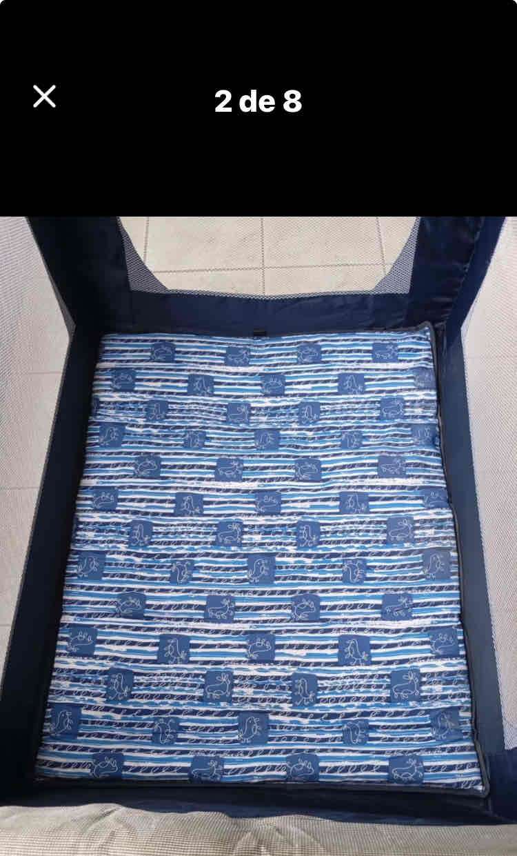 Cuna corral portátil azul - miniatura 4