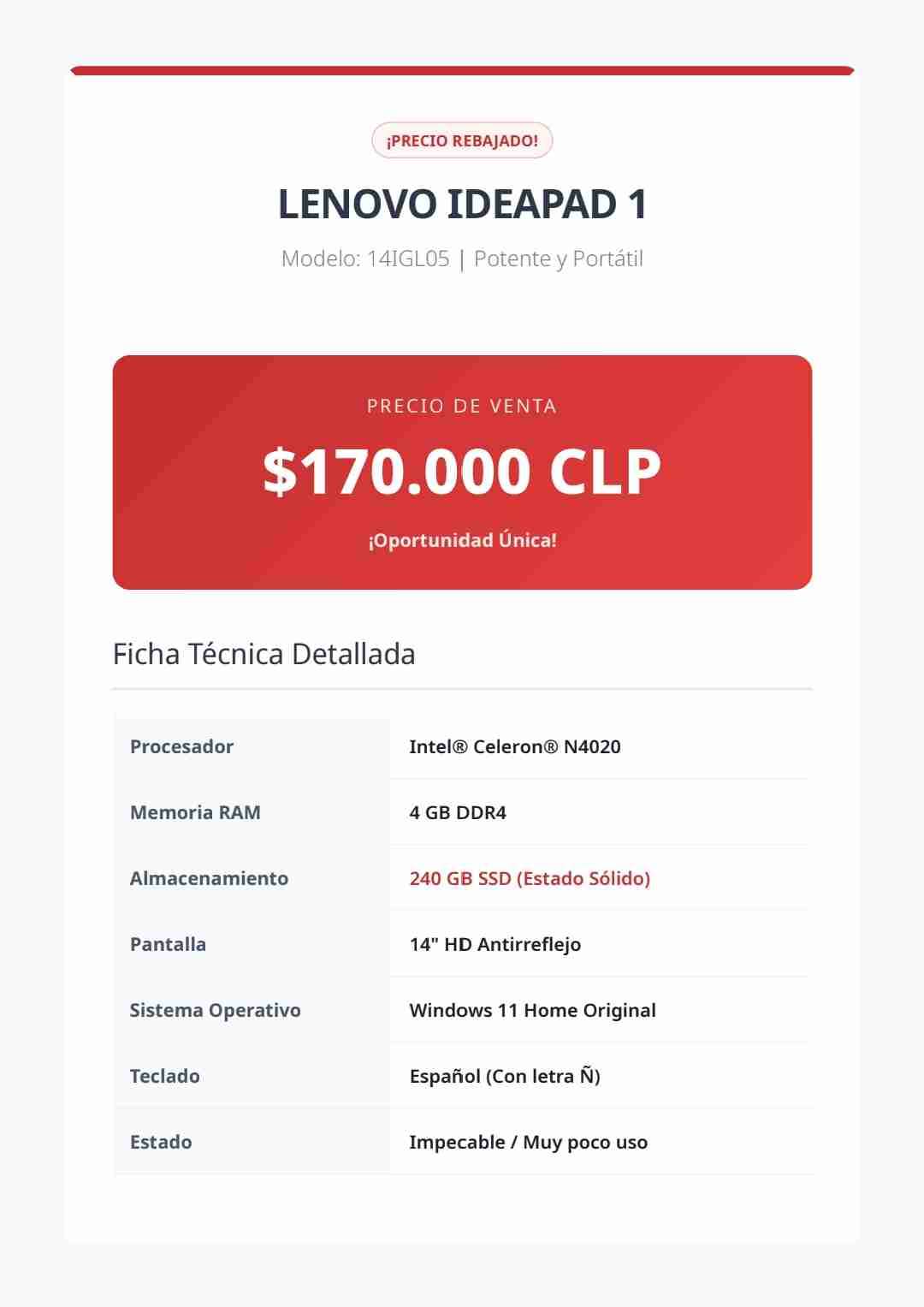Laptop Lenovo Intel i3 - miniatura 3