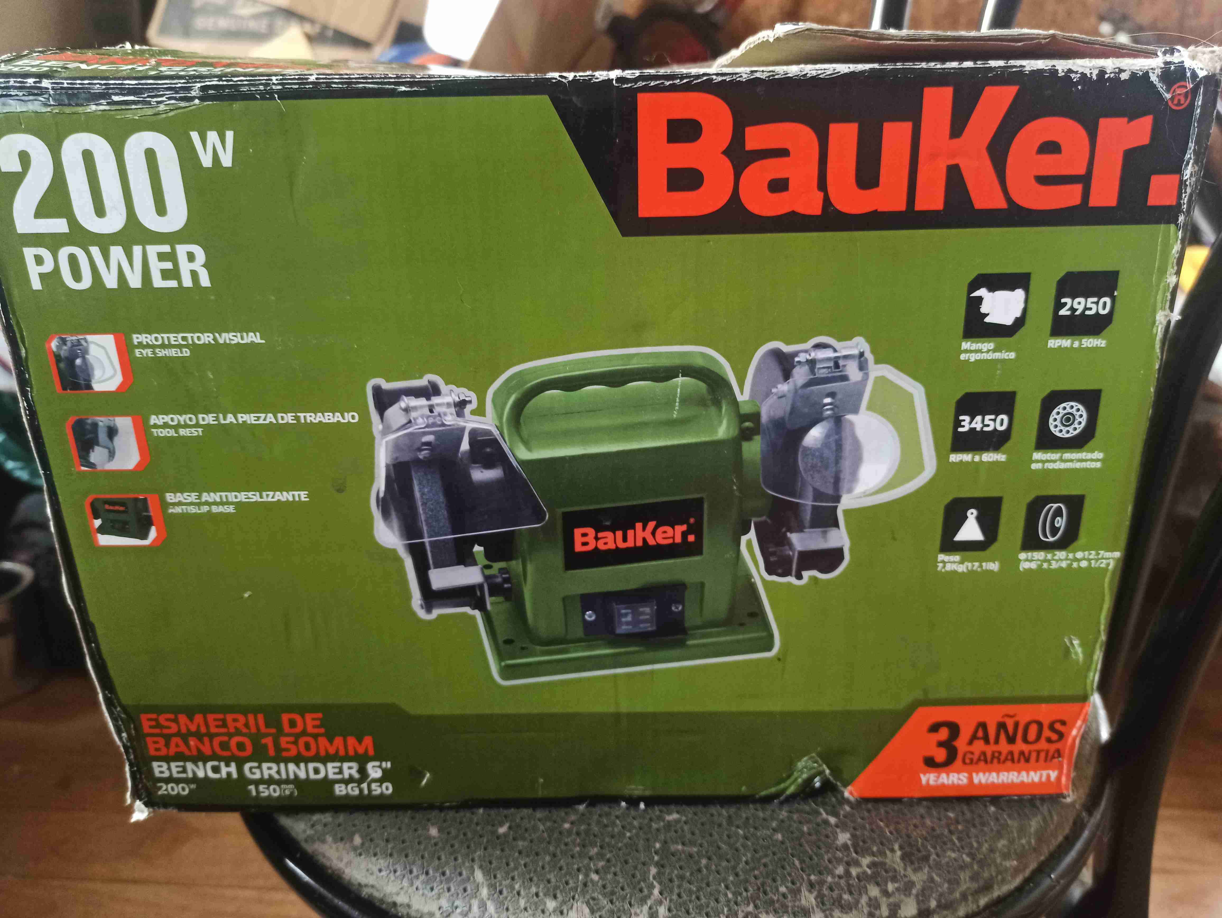 Esmeril de banco Bauker verde - miniatura 5