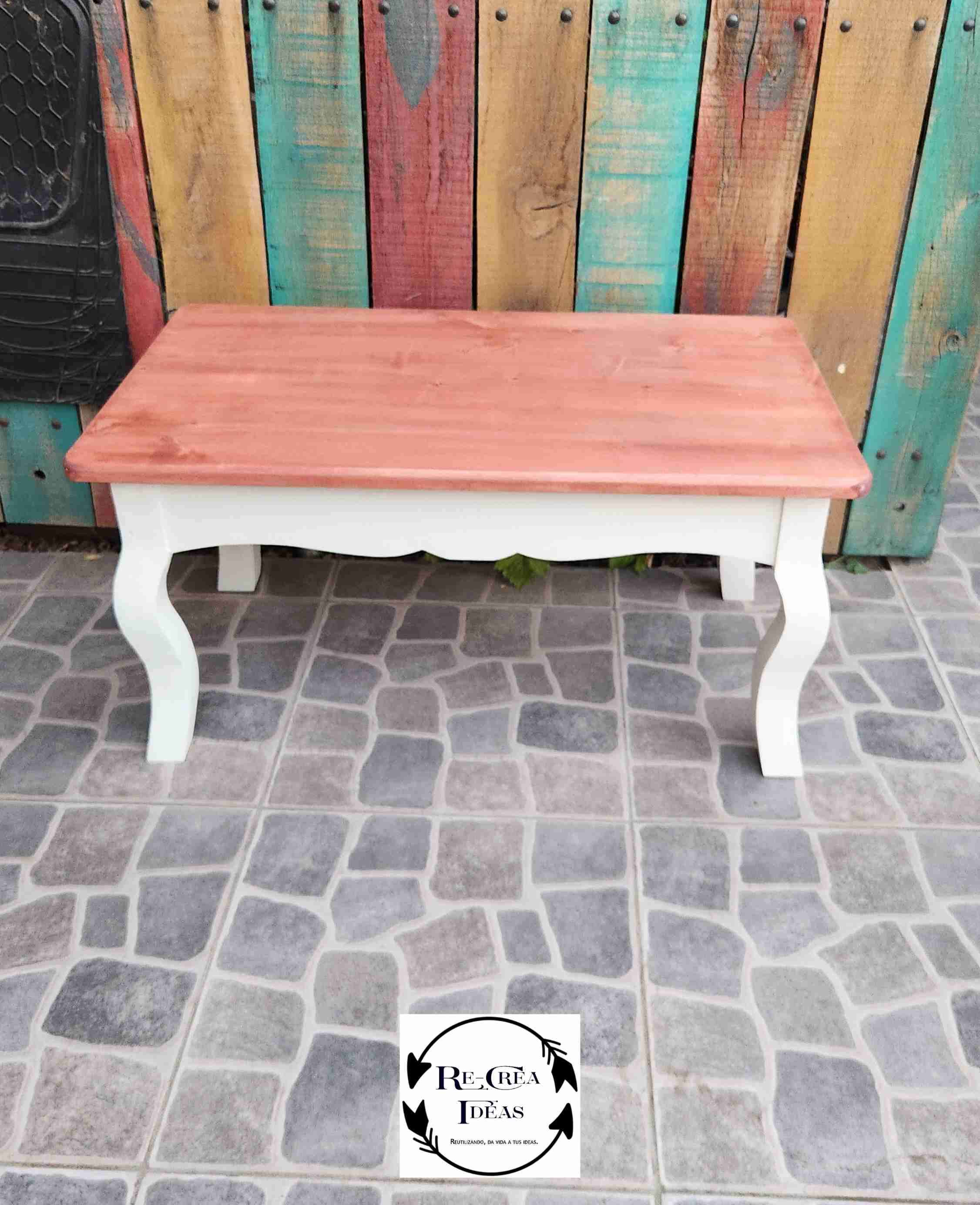 Mesa de centro bicolor rústica - miniatura 1