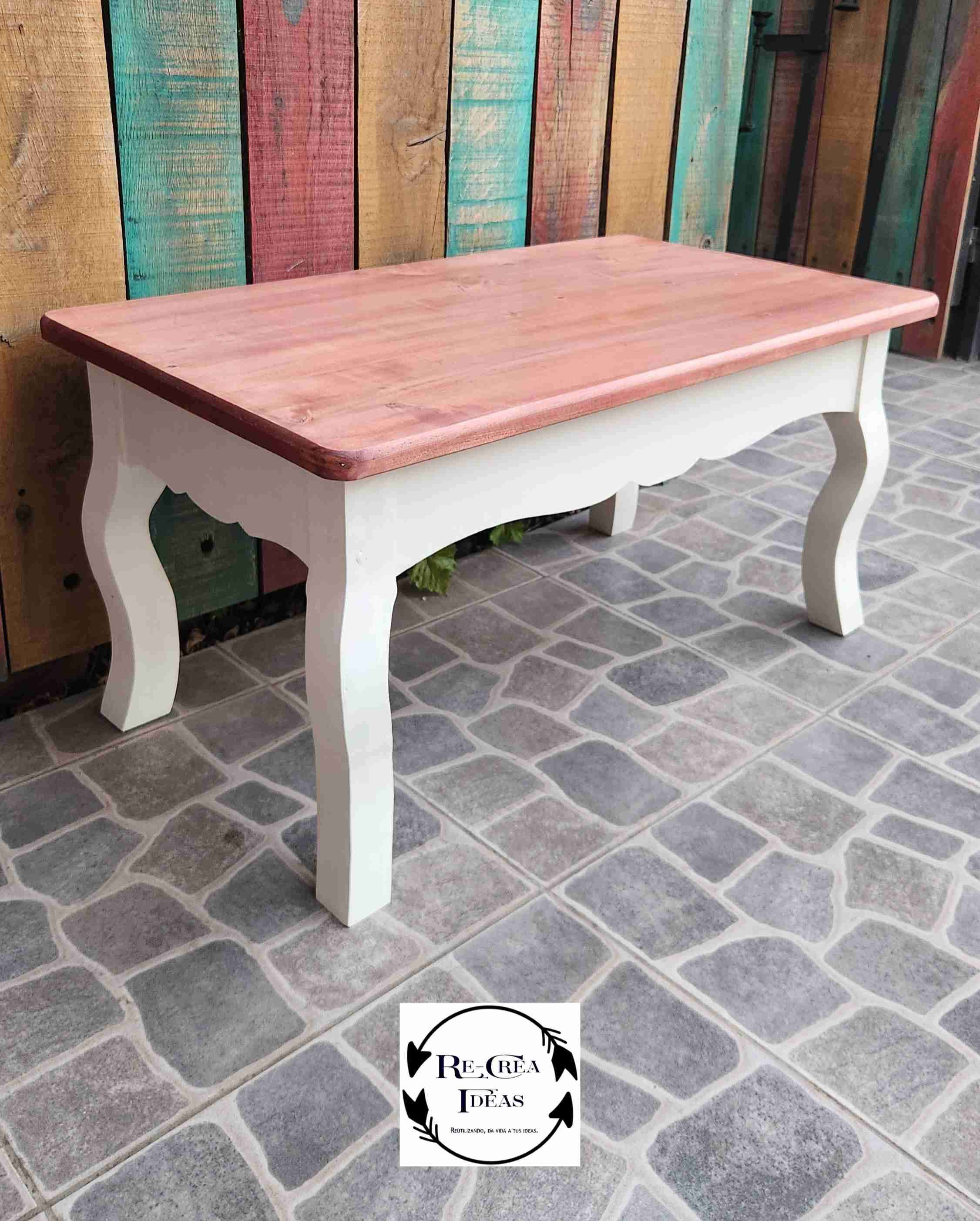 Mesa de centro bicolor rústica - miniatura 2