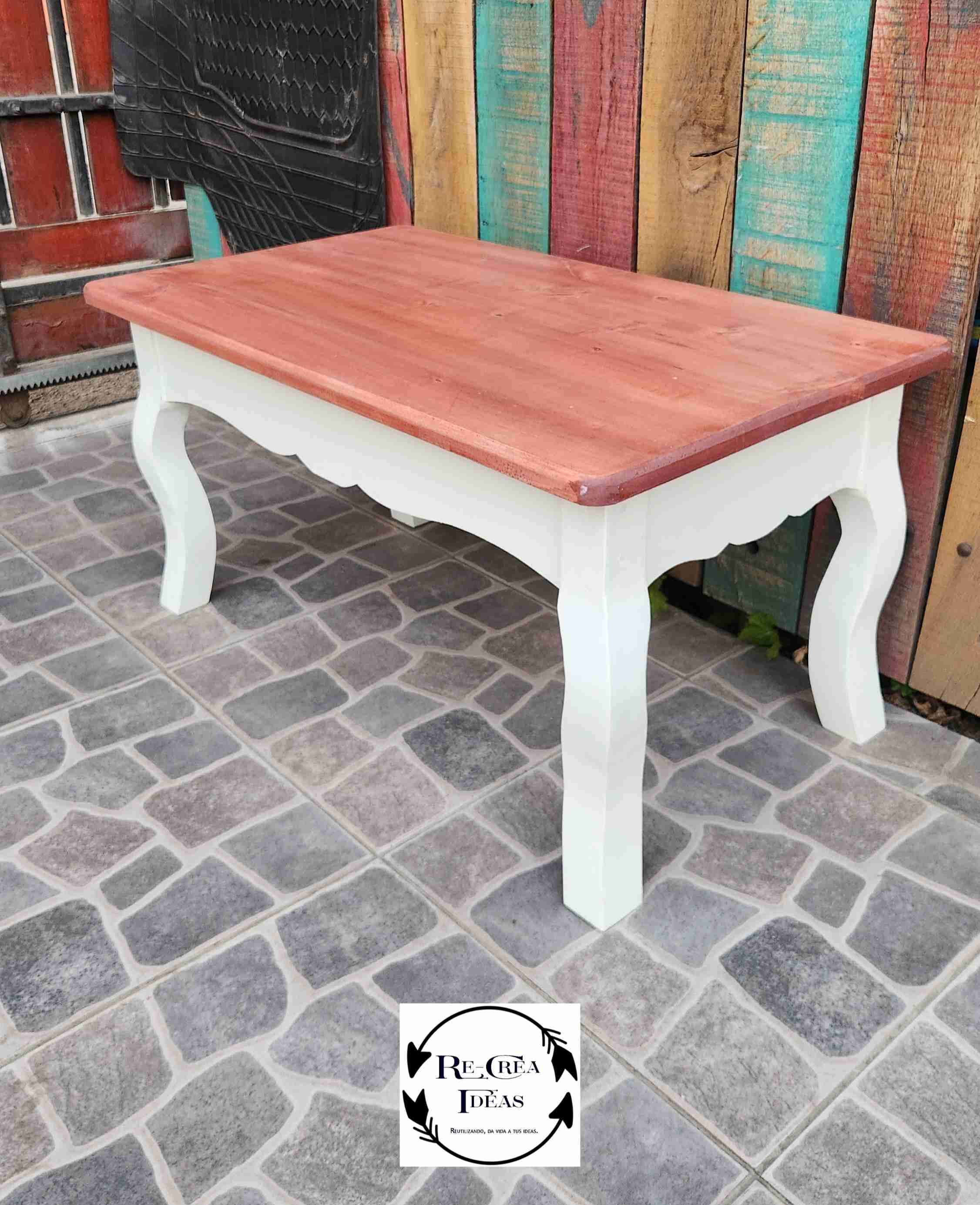 Mesa de centro bicolor rústica - miniatura 3