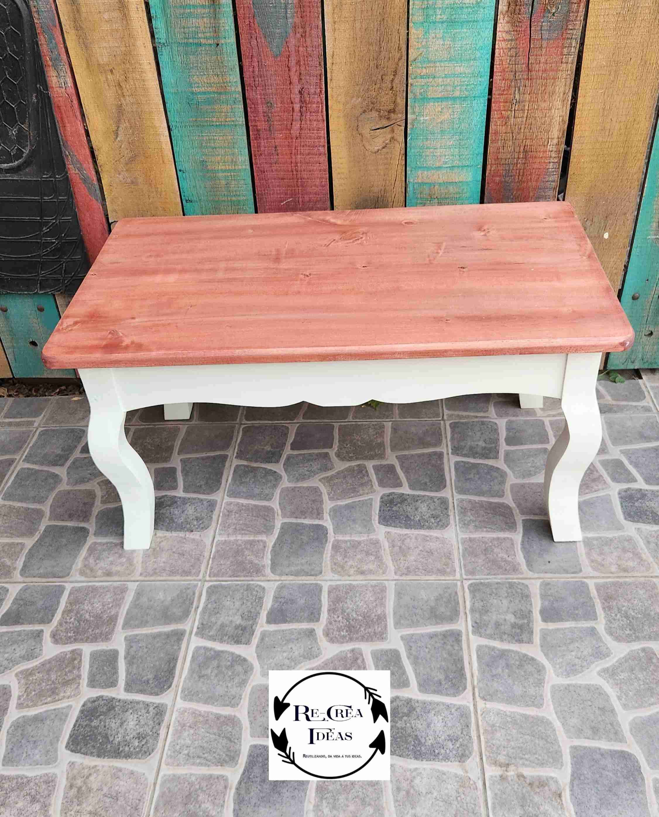 Mesa de centro bicolor rústica - miniatura 6