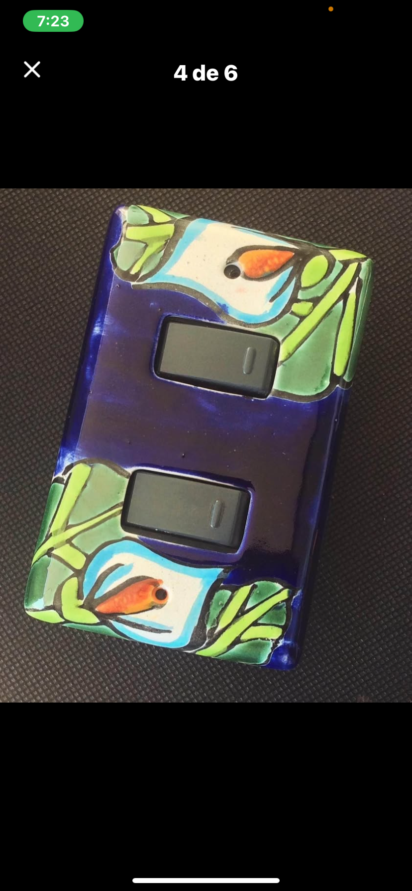 Cubreinterruptor cerámico decorado