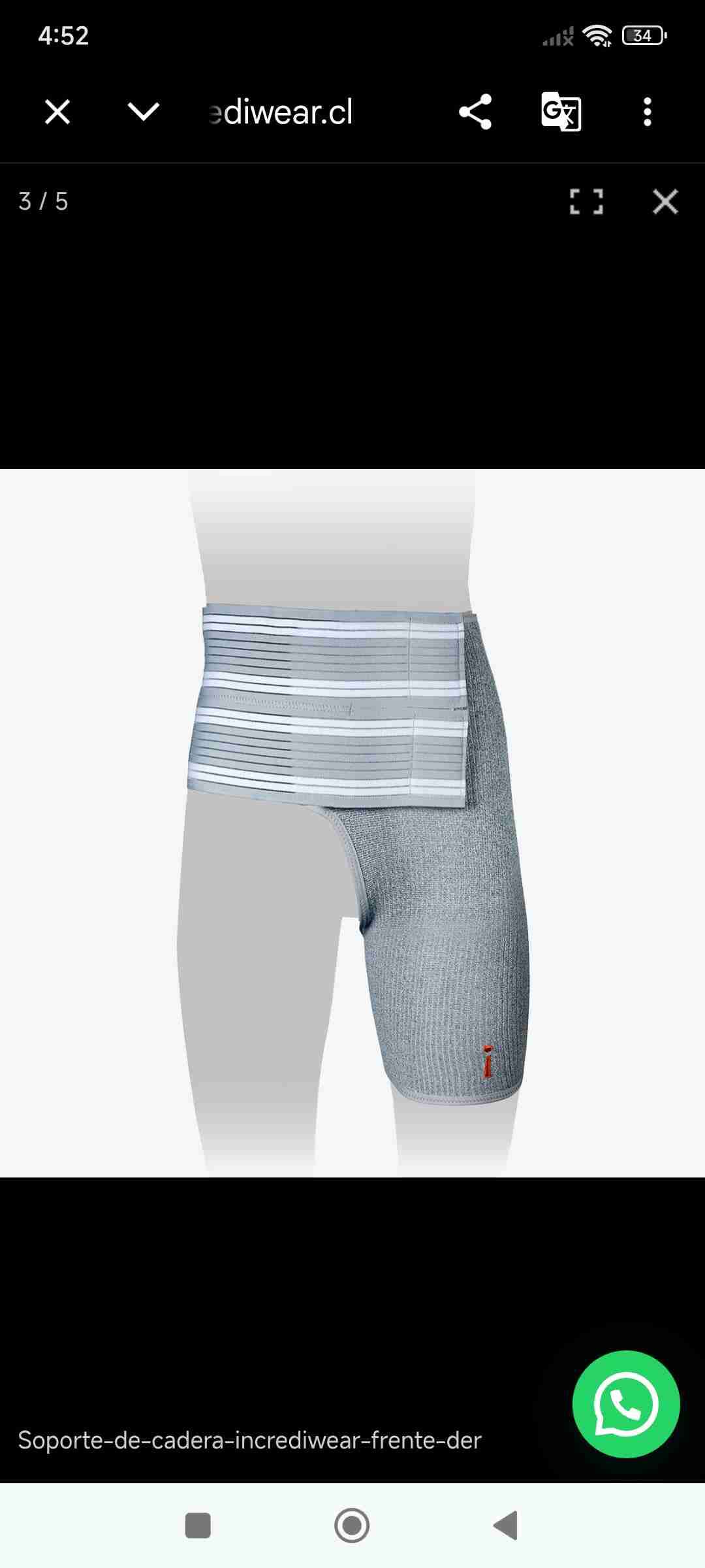 Soporte de cadera gris Incrediwear - miniatura 1