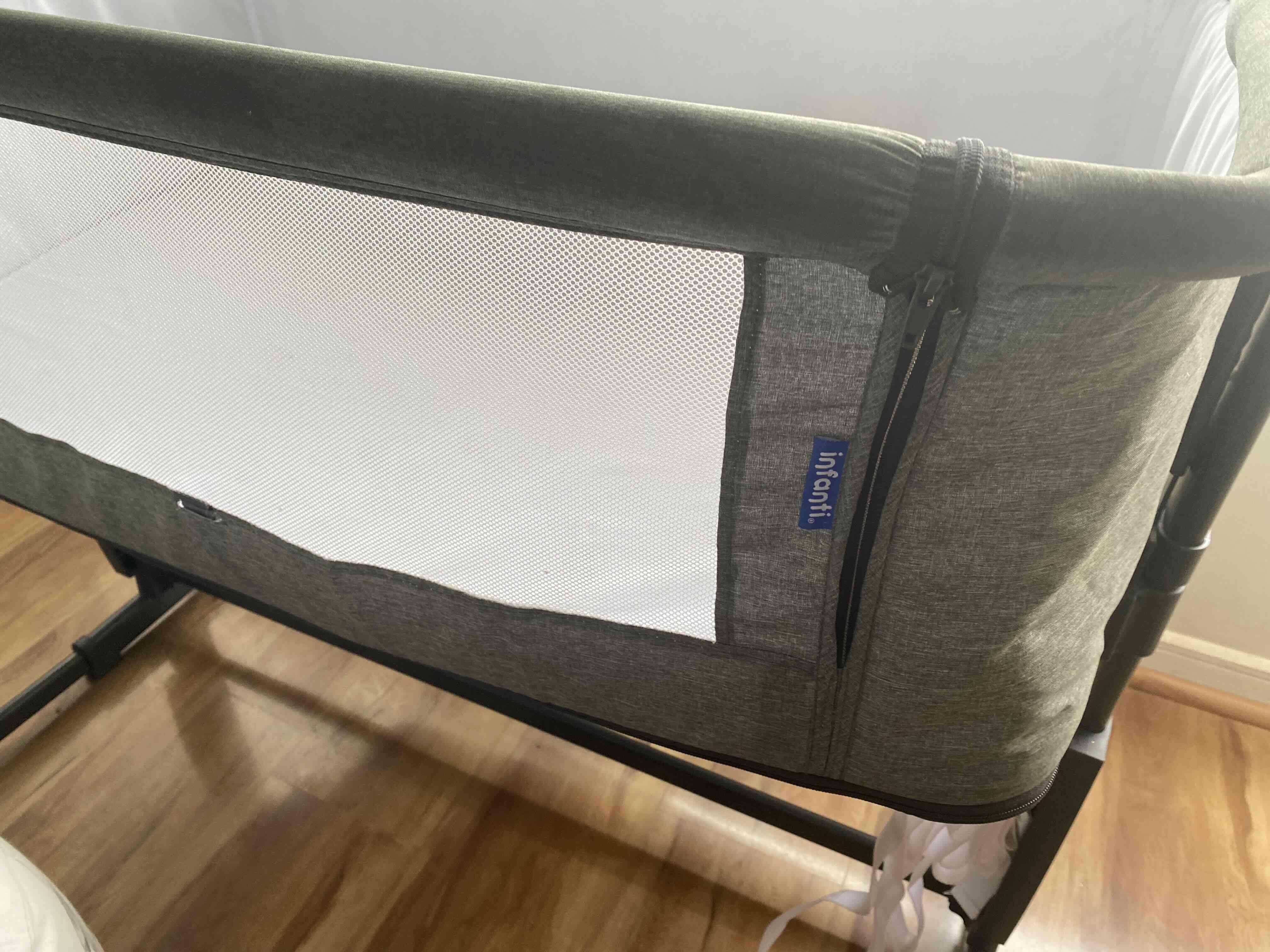 Cuna colecho marca infanti gris, incluye colchón - miniatura 3