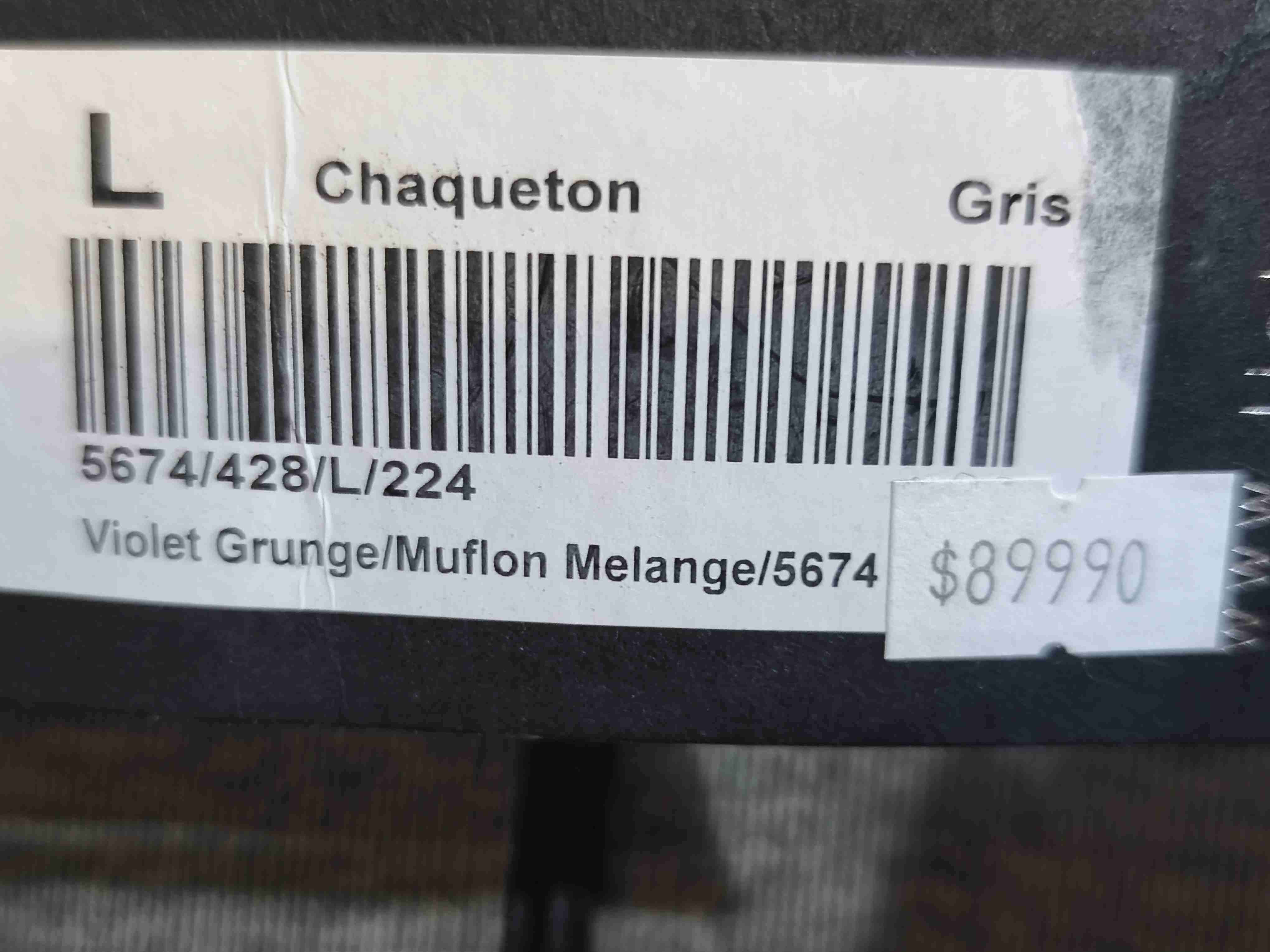 Abrigo gris con cuero y lana - miniatura 4