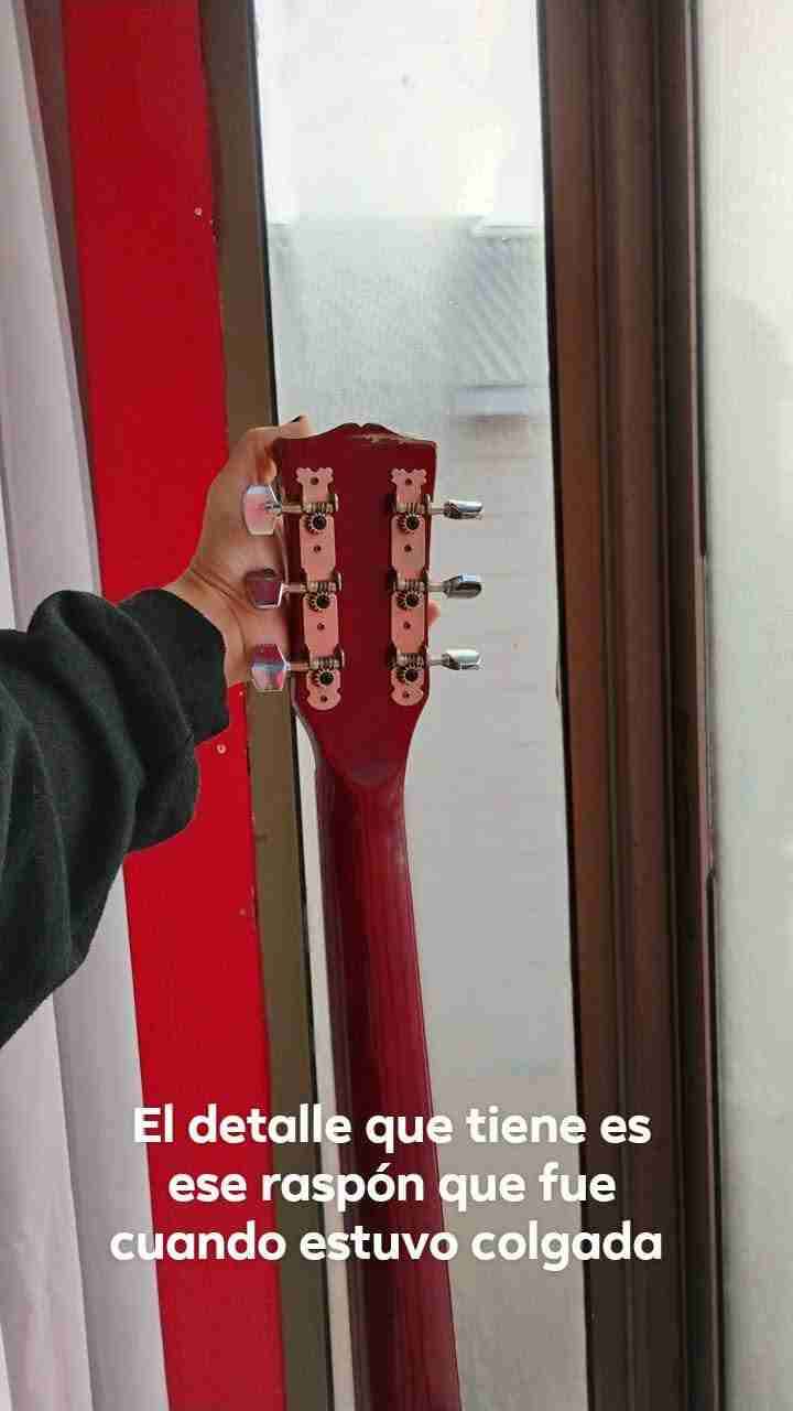 Guitarra electroacústica roja - miniatura 4