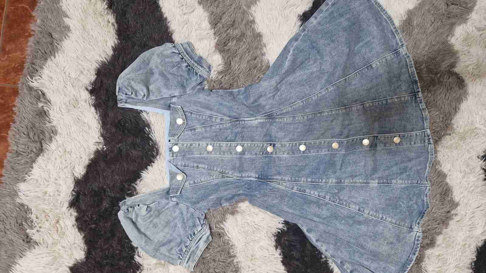 Vestido denim botones frontales