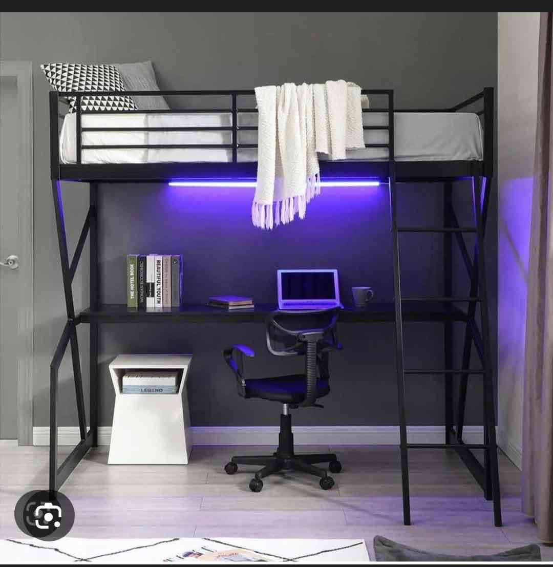 Cama loft con escritorio - miniatura 1