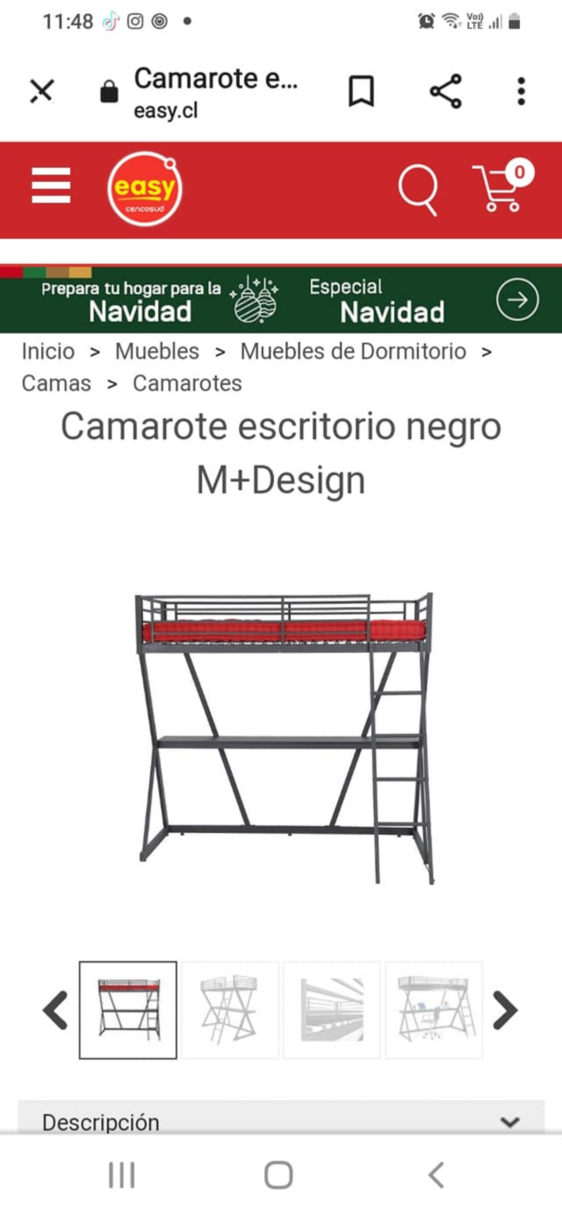 Cama loft con escritorio - miniatura 2