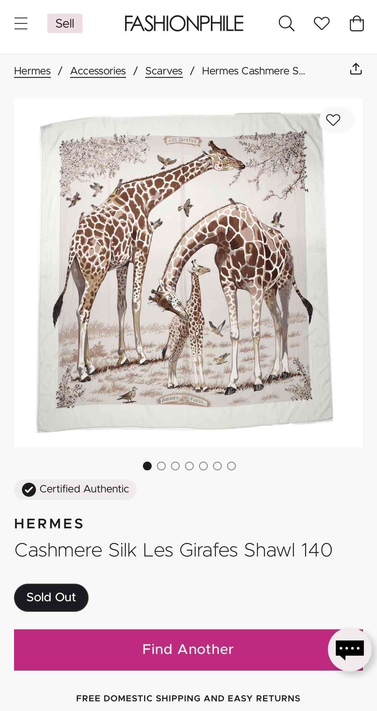 Pañuelo Hermès Cashmere Silk - miniatura 1