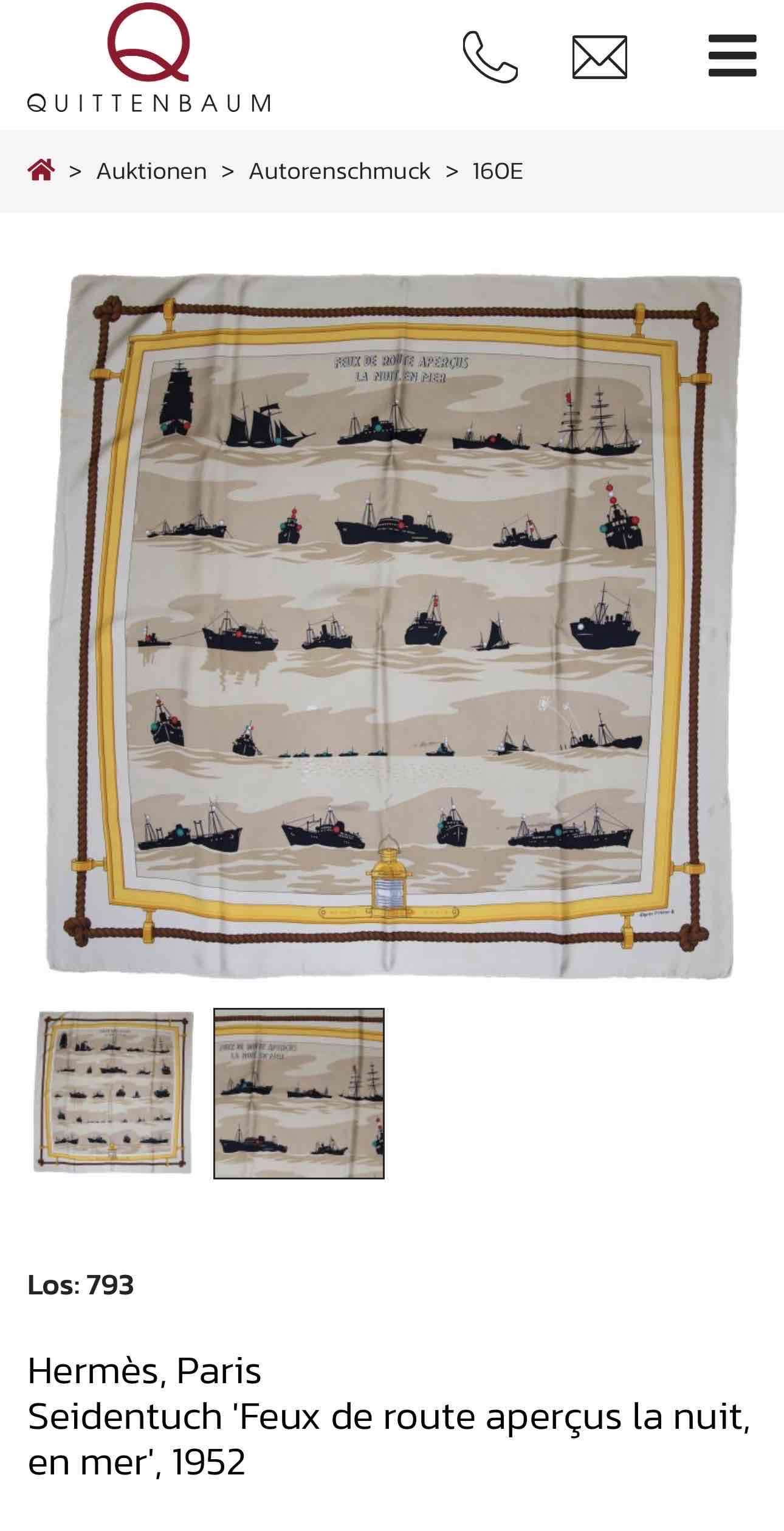 Pañuelo Hermès de seda vintage - miniatura 1