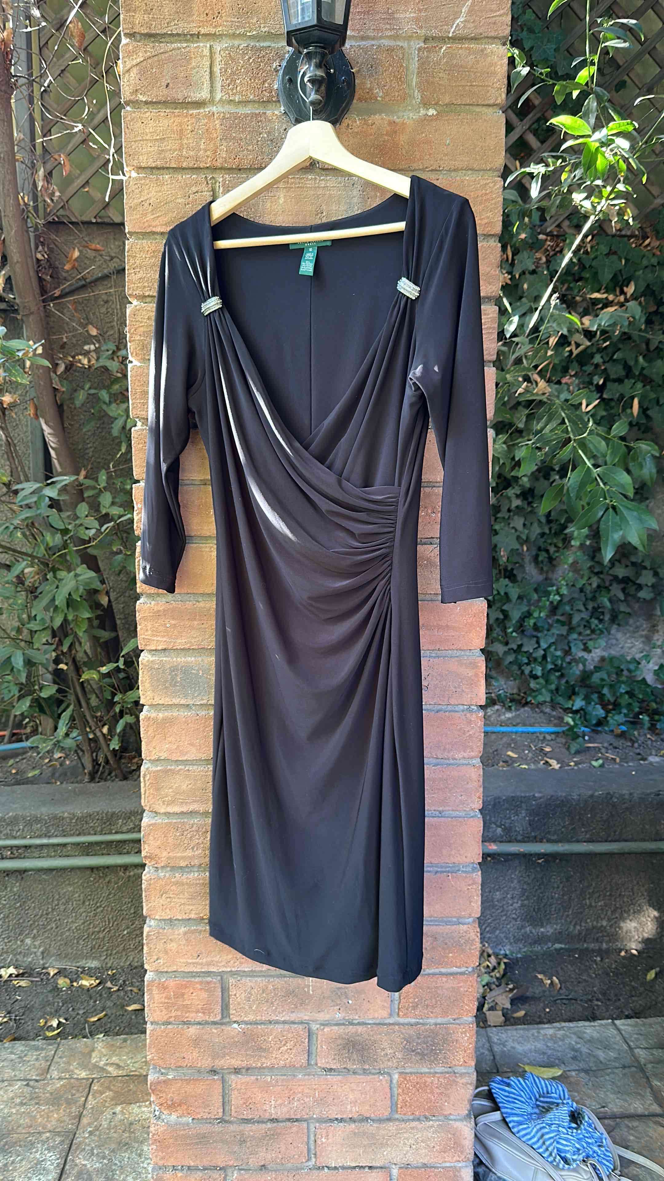 Vestidos marca Ralph Lauren  negro con pliegues - miniatura 2