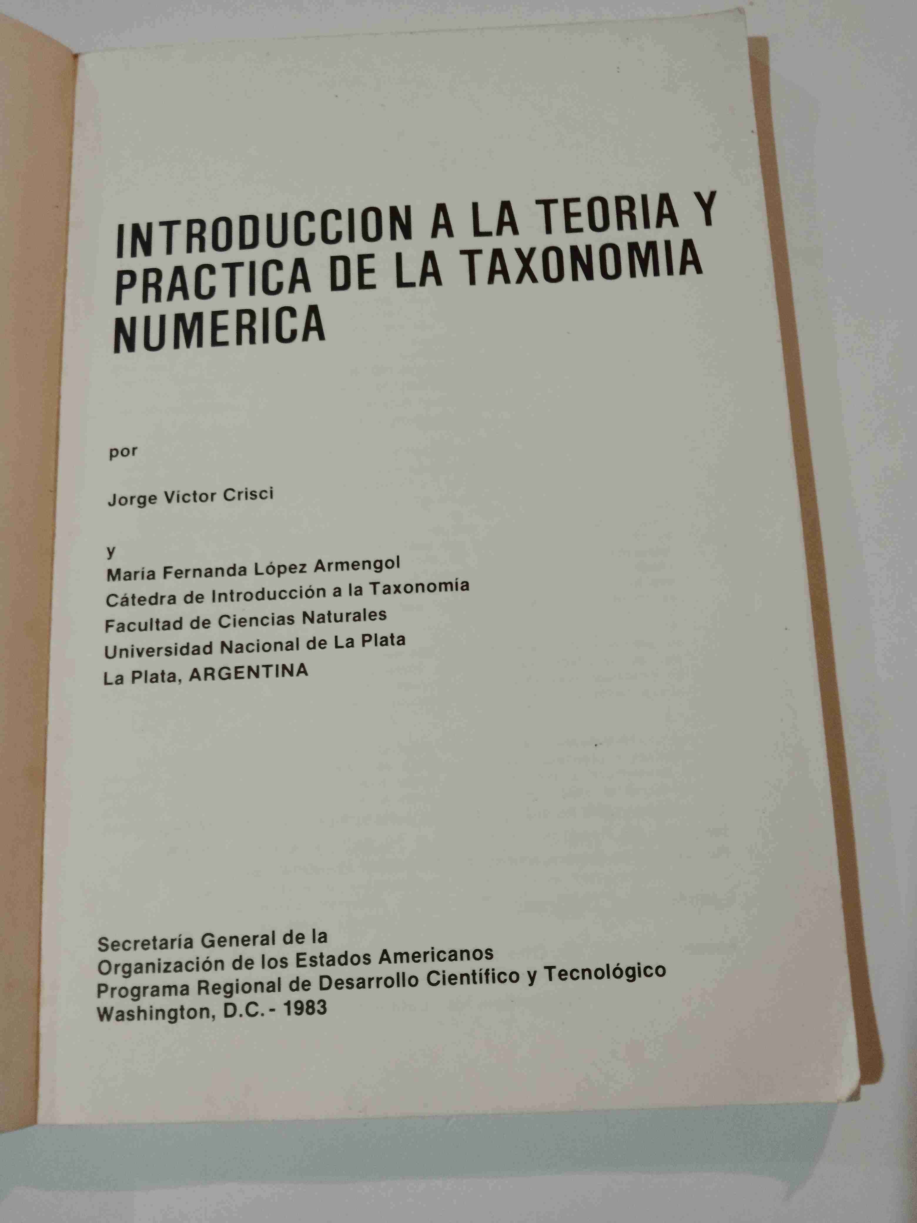 Libro Introducción a la Taxonomía Numérica - miniatura 3