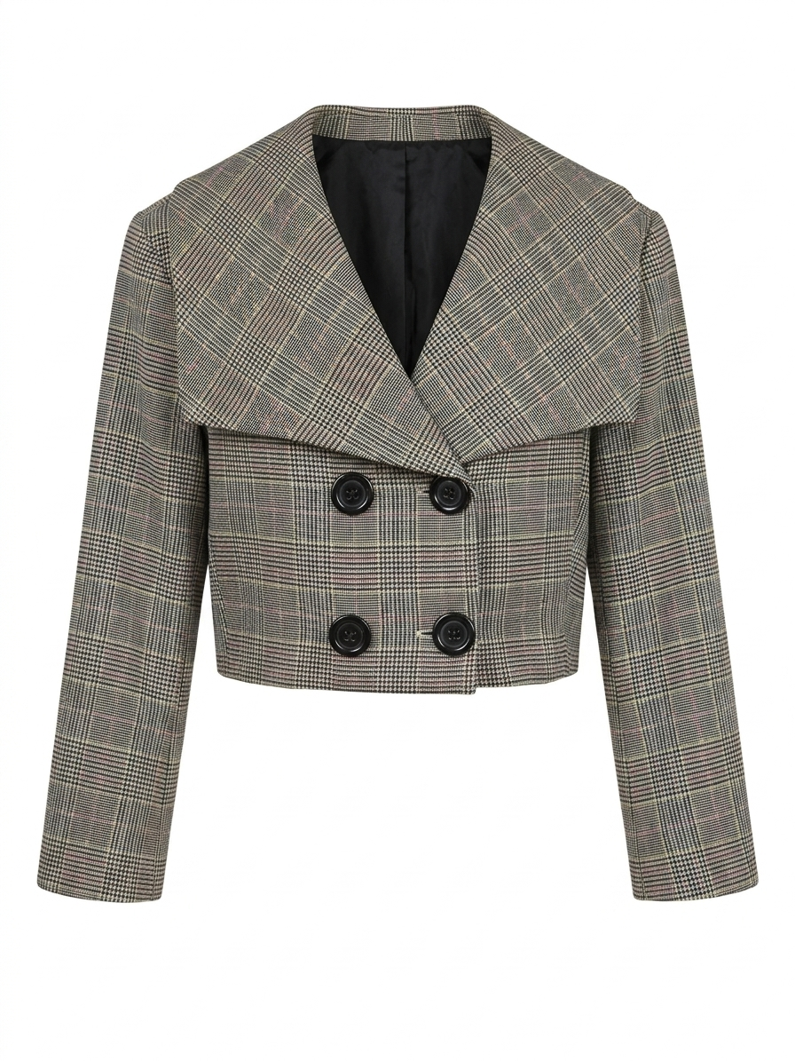 Blazer de cuadros para mujer - miniatura 2