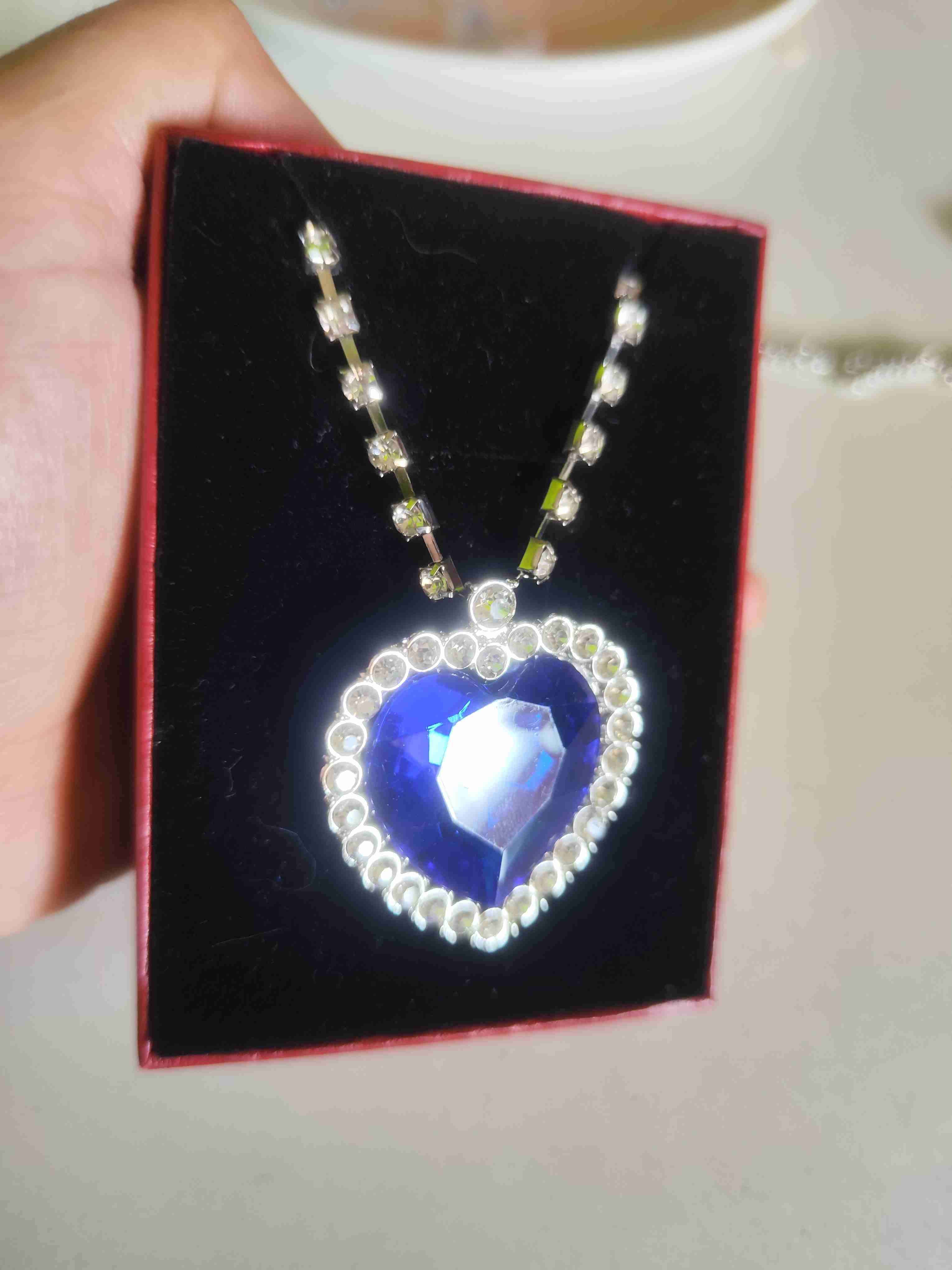 Collar con colgante de corazón azul Titanic - miniatura 1