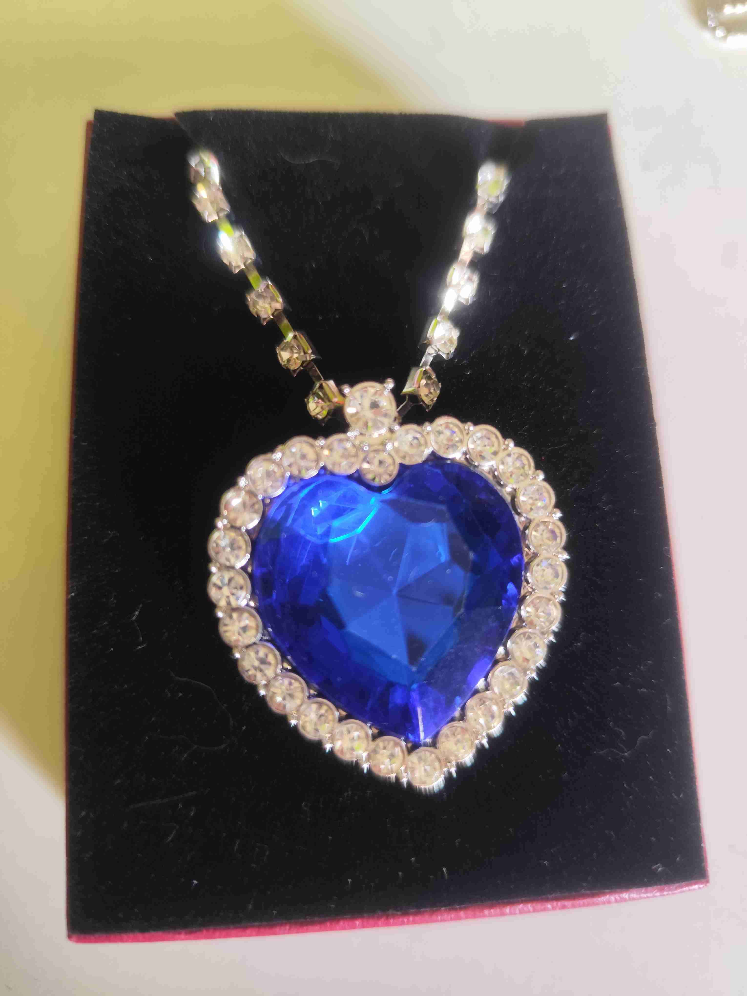 Collar con colgante de corazón azul Titanic - miniatura 2