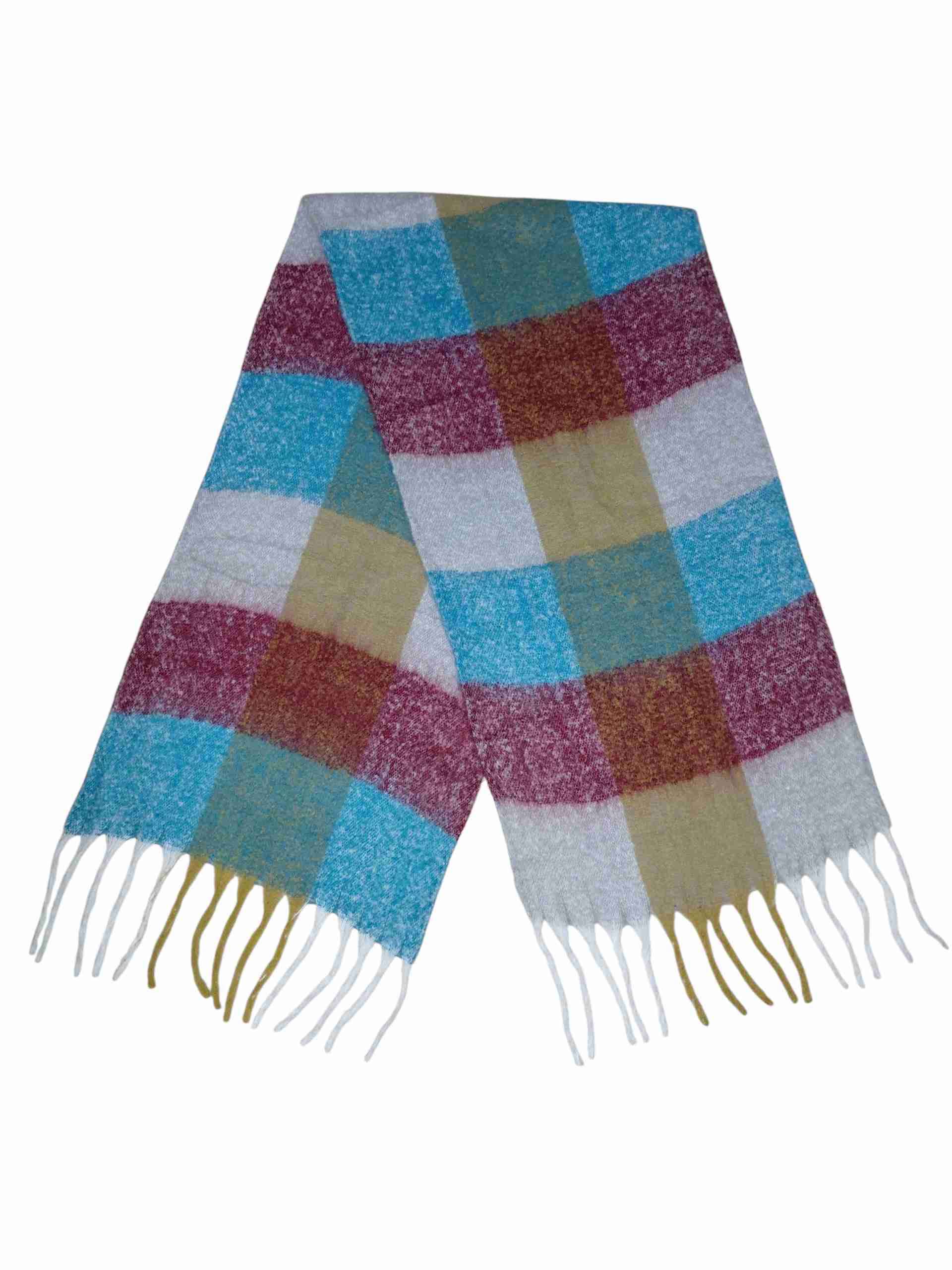Bufanda a cuadros multicolor - miniatura 1