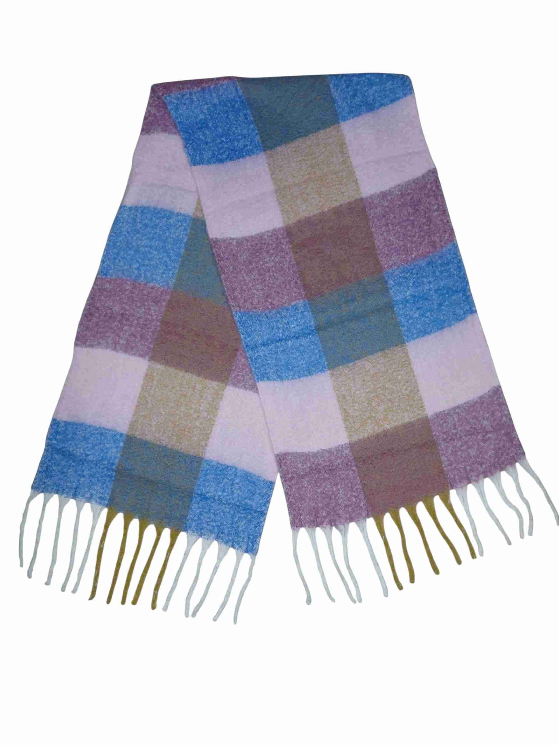 Bufanda a cuadros multicolor - miniatura 1