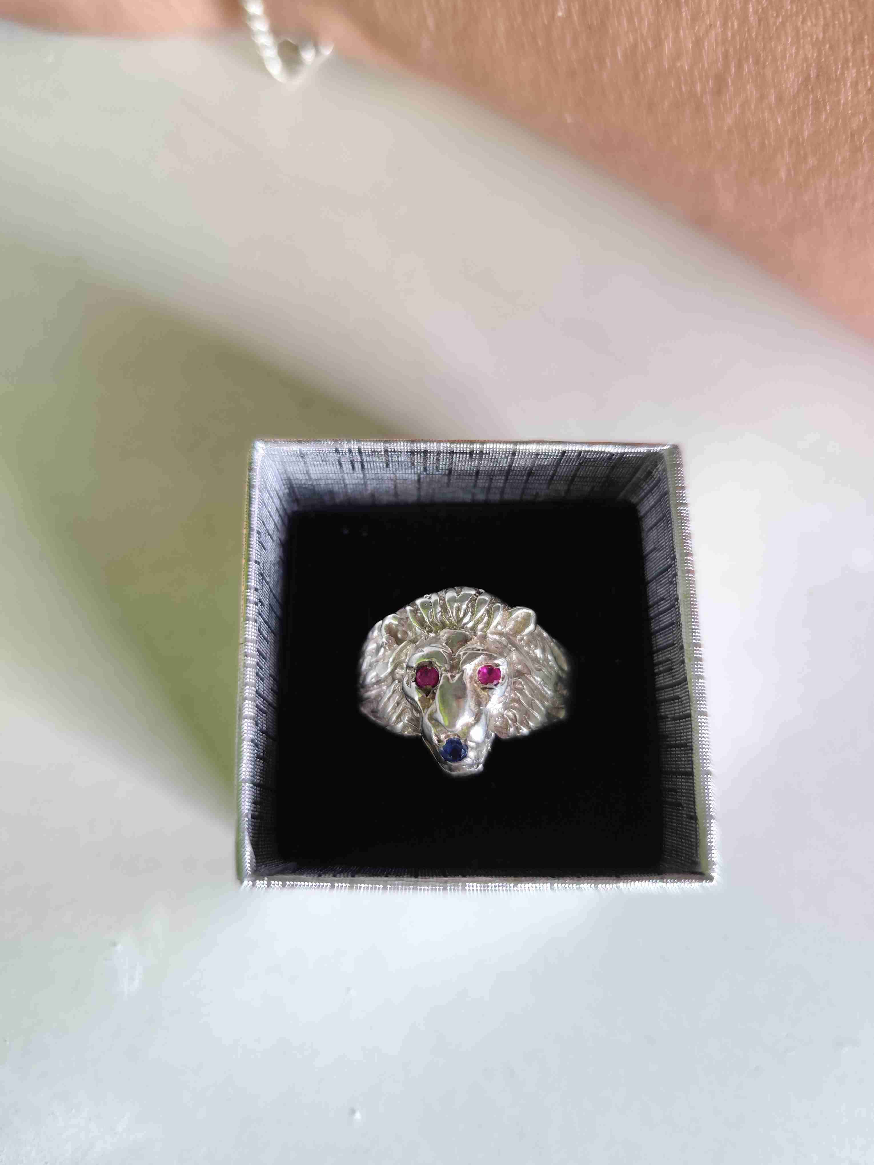 Anillo de león con piedras - miniatura 2