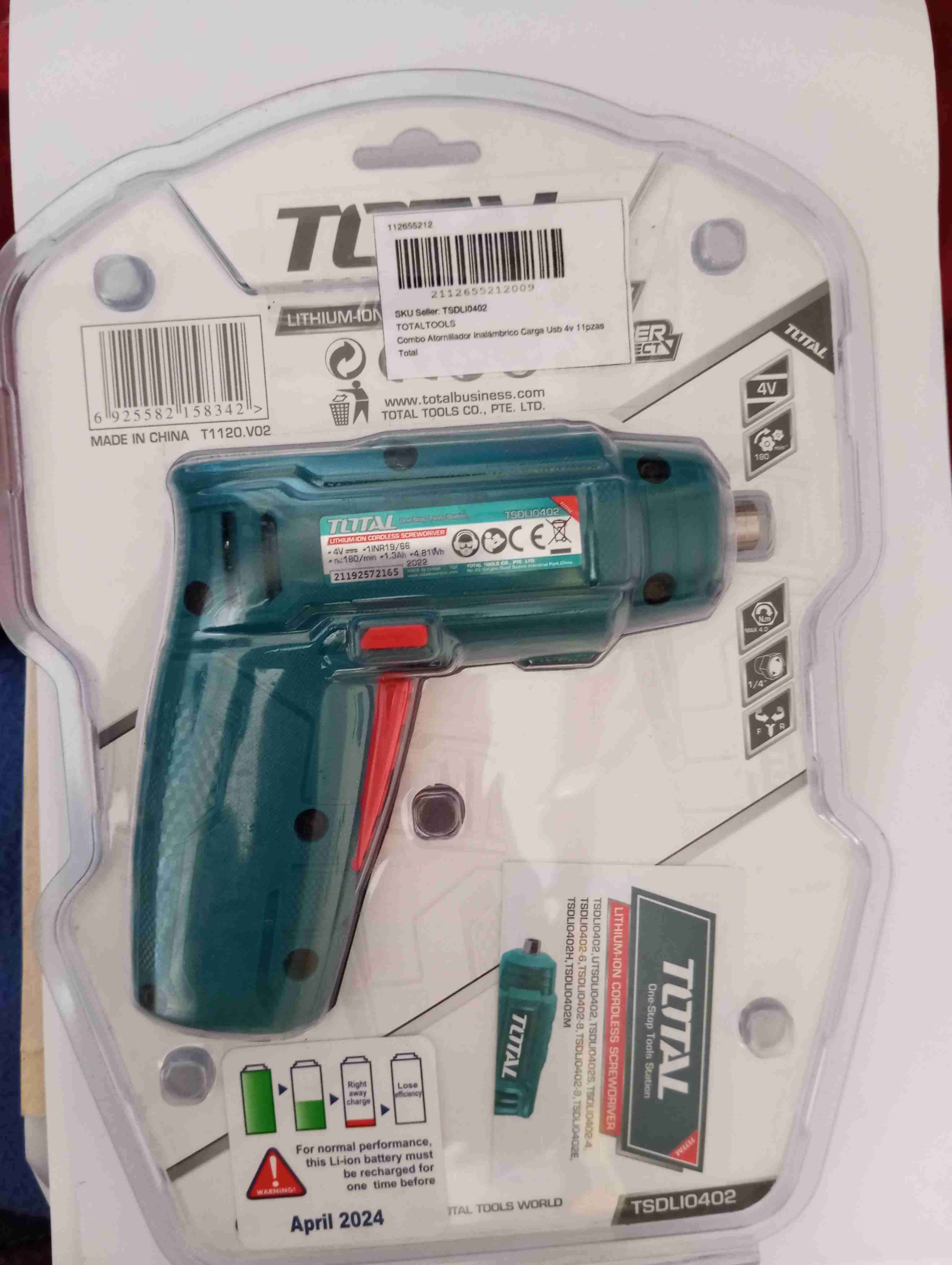 Atornillador Inalámbrico Total 4V (NUEVO/SELLADO) - miniatura 1