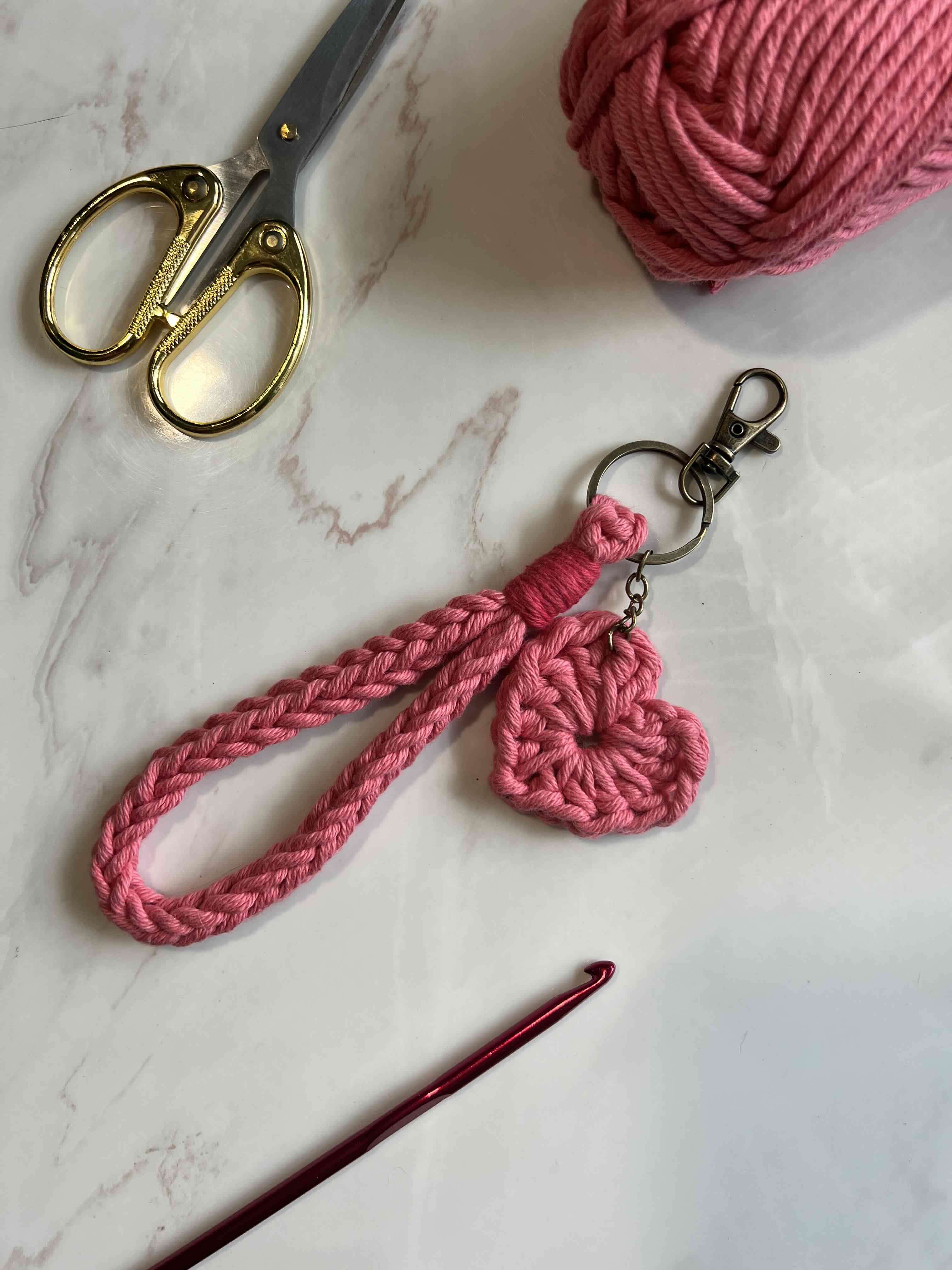 Llavero crochet corazón