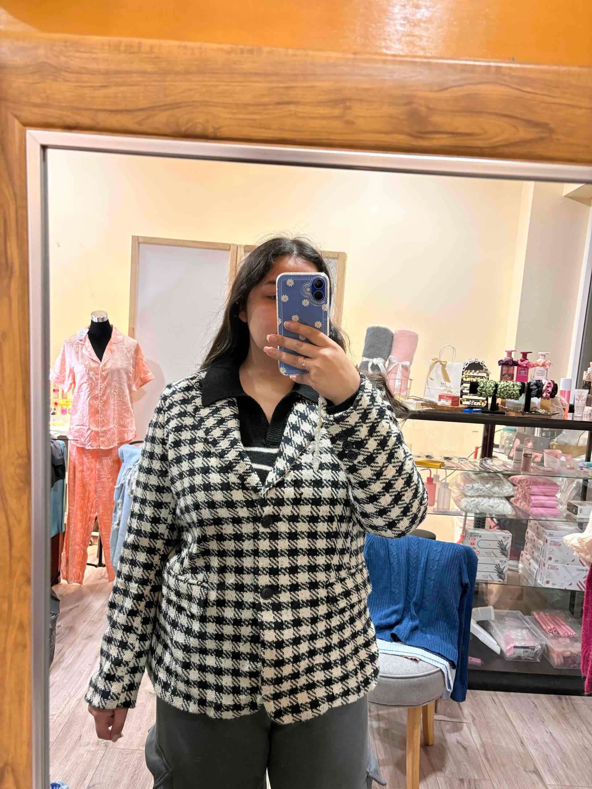 Blazer cuadros blanco y negro - miniatura 2