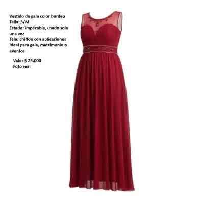 Vestido de gala burdeo