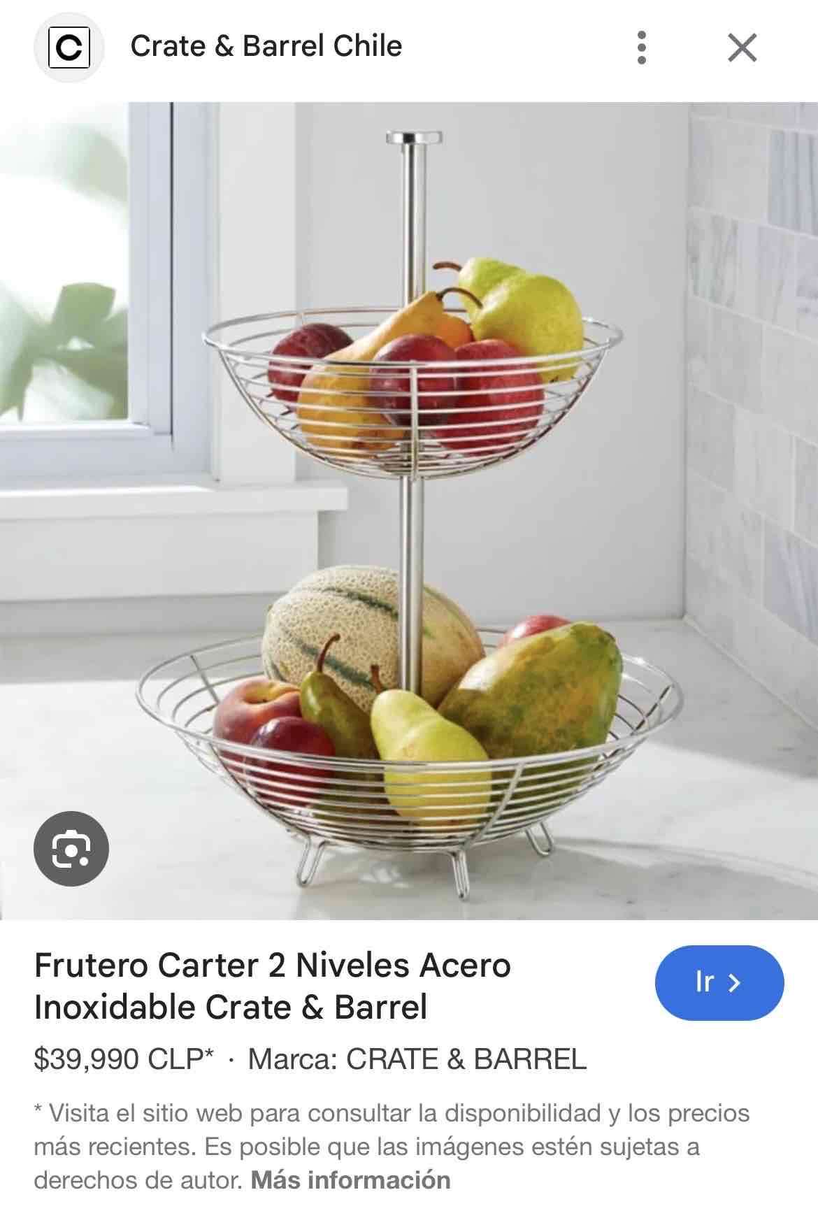 Frutero de metal de dos niveles - miniatura 2